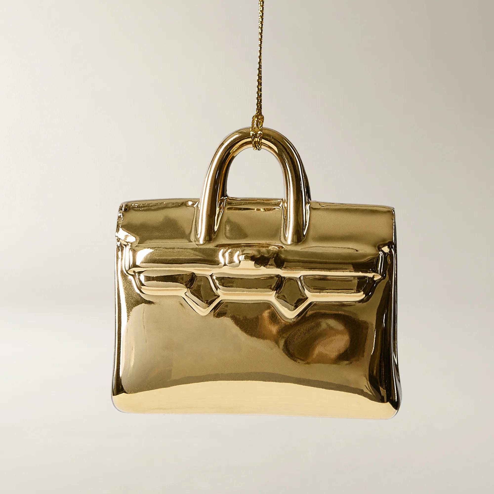 Parfum Bottle & Handbag Ornaments Metallic Gold - Set of 4