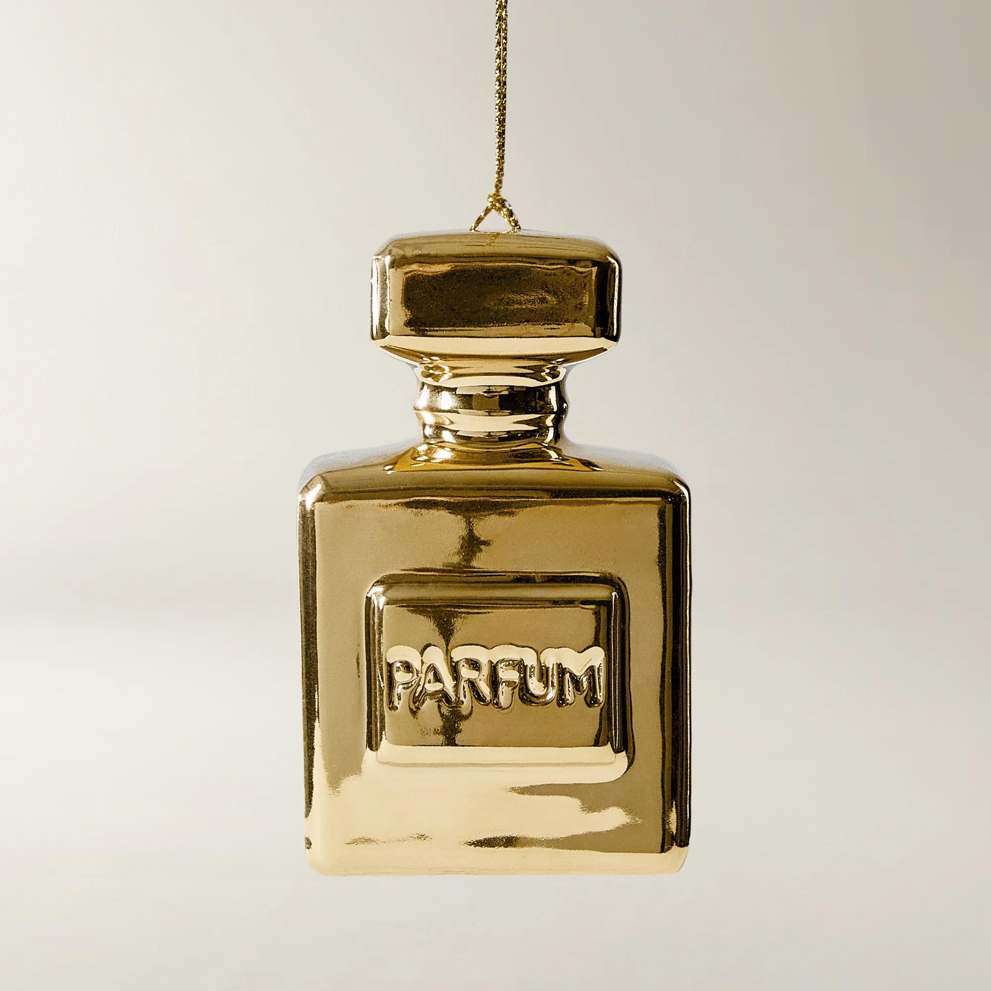 Parfum Bottle & Handbag Ornaments Metallic Gold - Set of 4