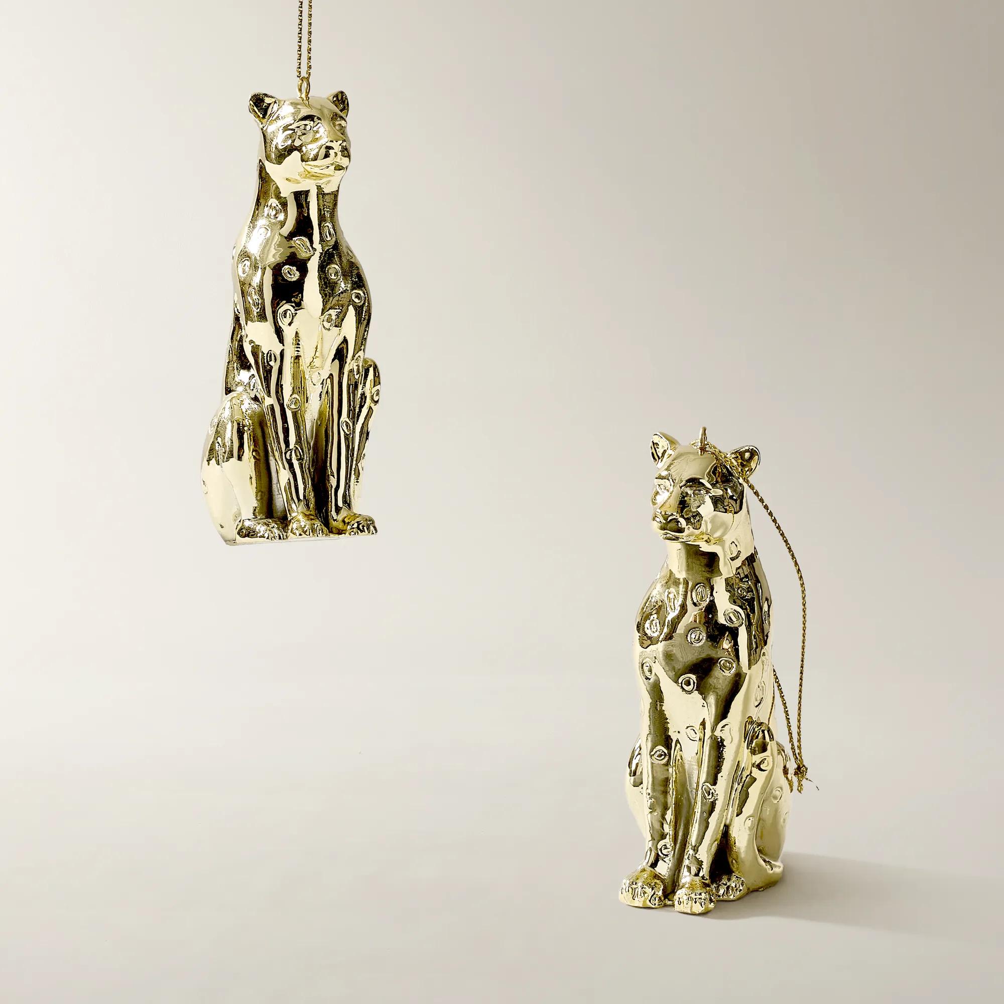 Leopardo Ornament Gold - Set of 2