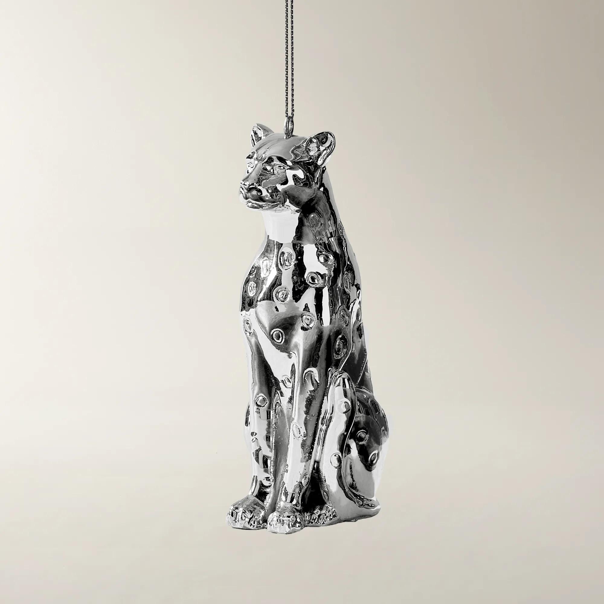 Leopardo Ornament Silver - Set of 2