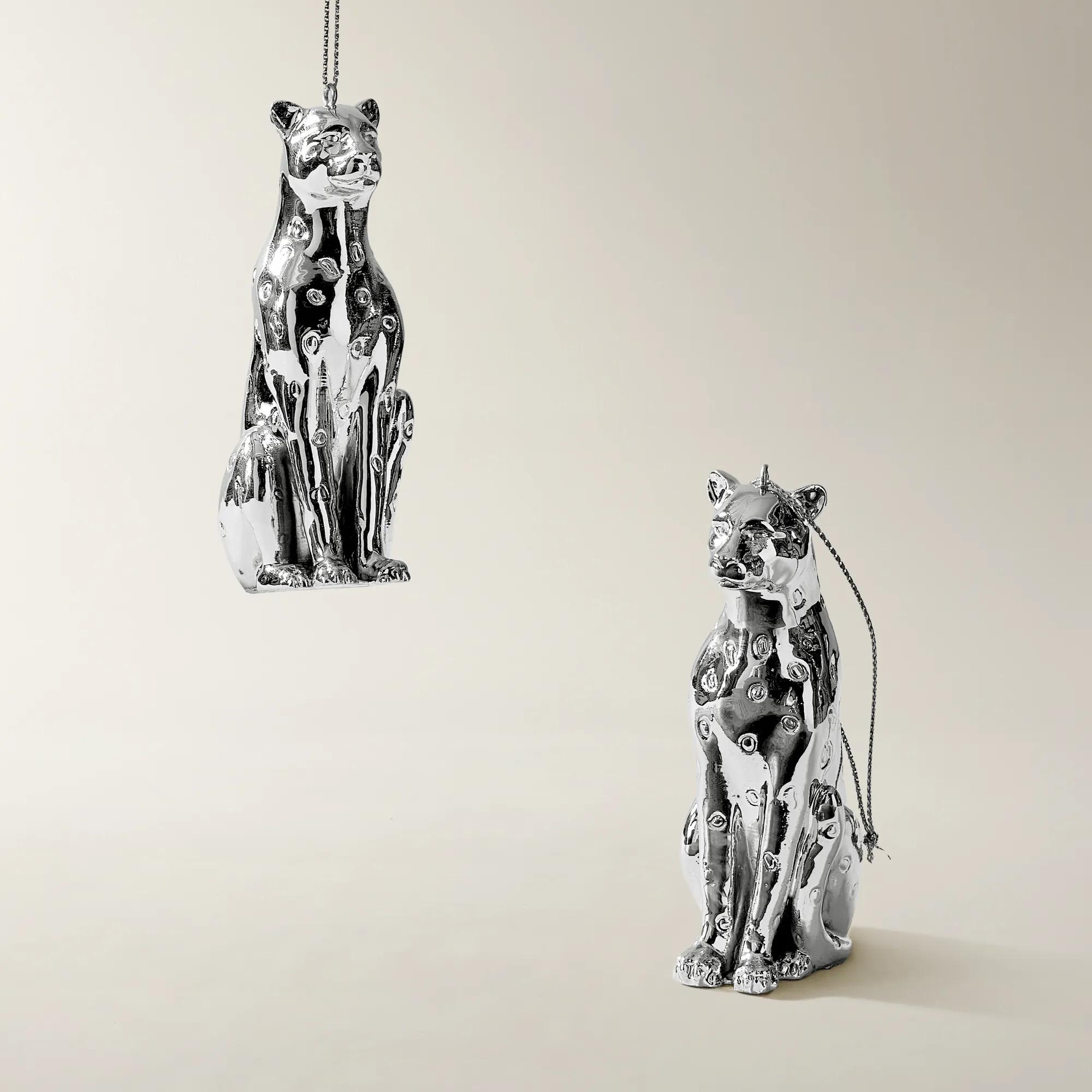 Leopardo Ornament Silver - Set of 2