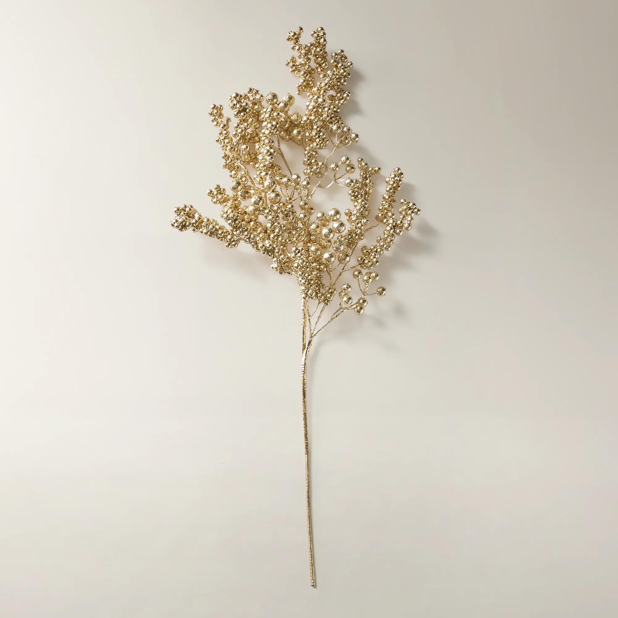 Metallic Gold Berry Stem 33" - Set of 3