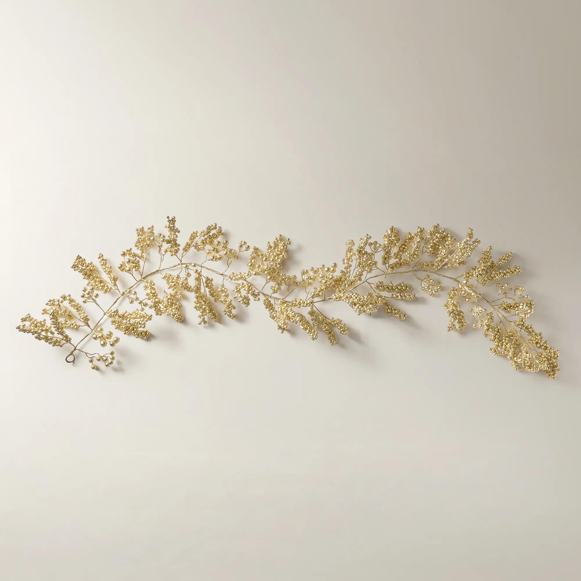 Metallic Gold Berry Garland 72"