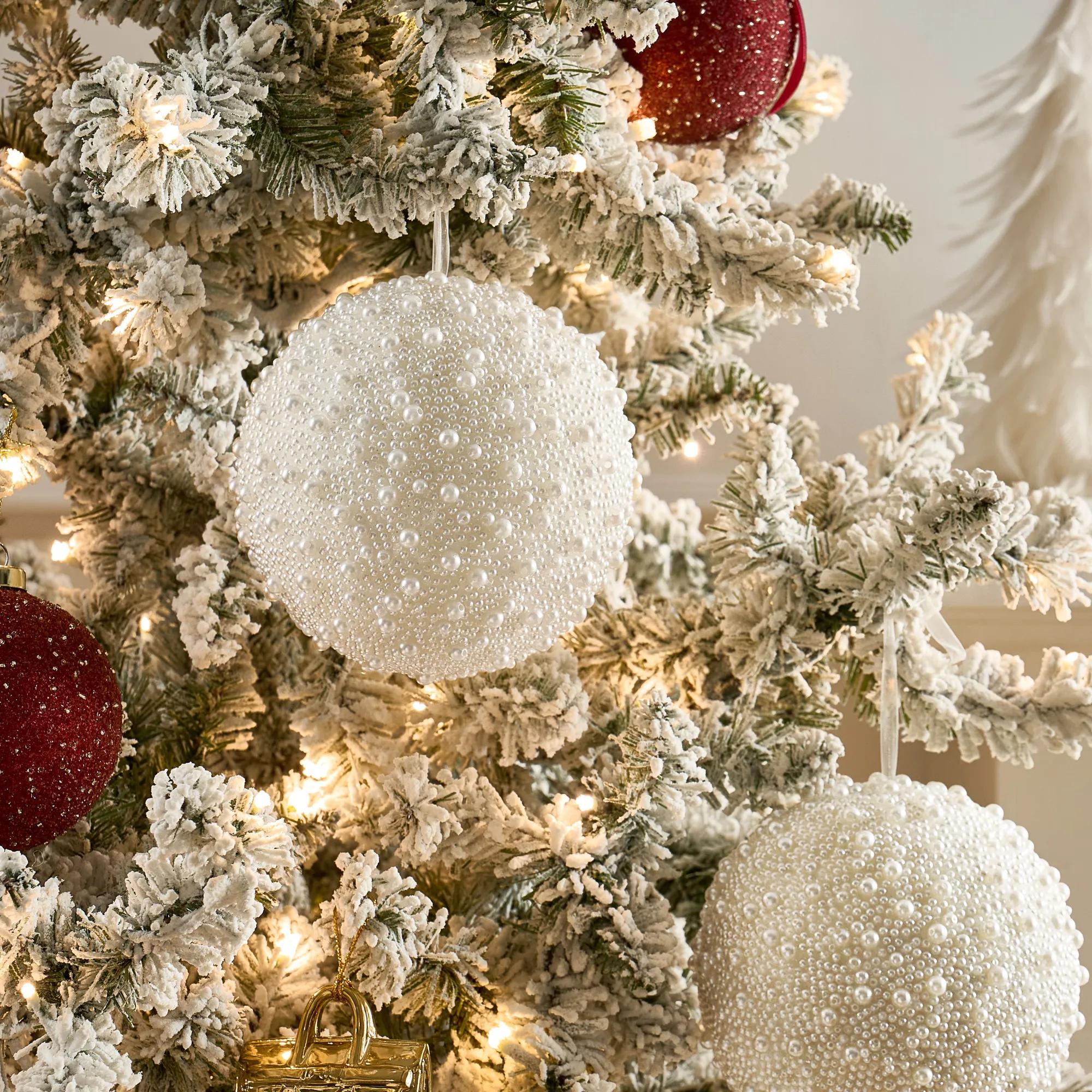 Large Pearl Ornament 6.5" - Set of 2