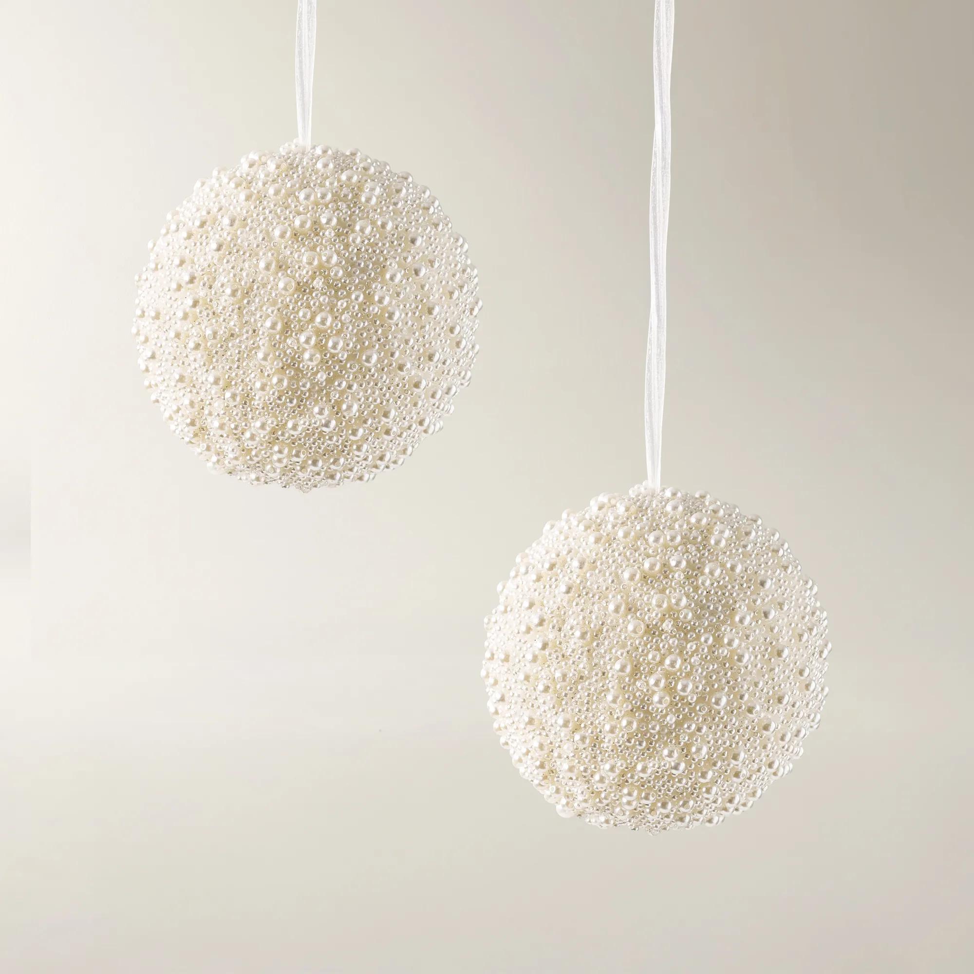 Large Pearl Ornament 6.5" - Set of 2