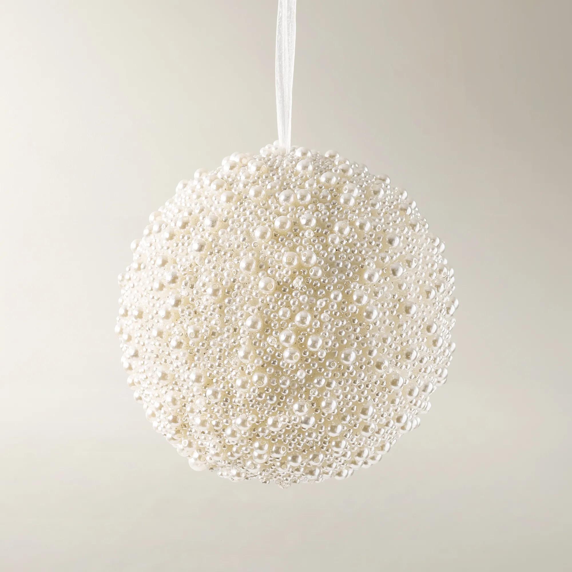 Large Pearl Ornament 6.5" - Set of 2