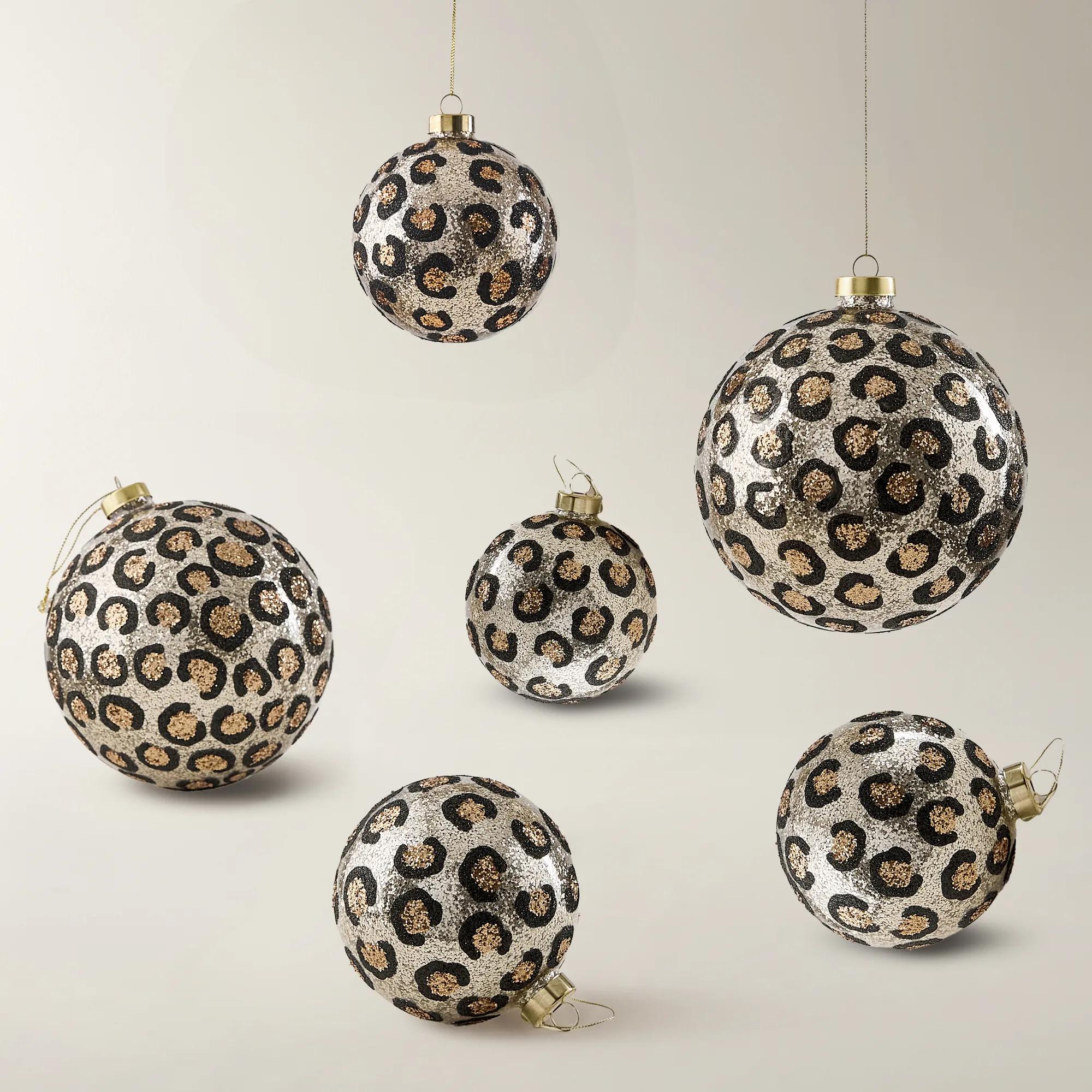 Leopard Print Glitter Ornament
