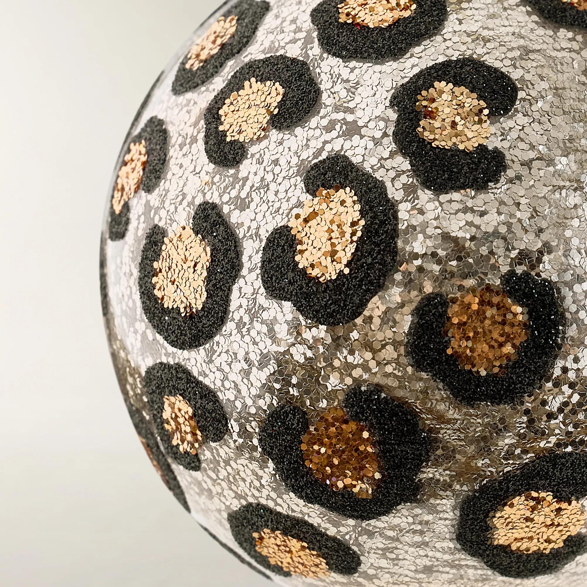 Leopard Print Glitter Ornament
