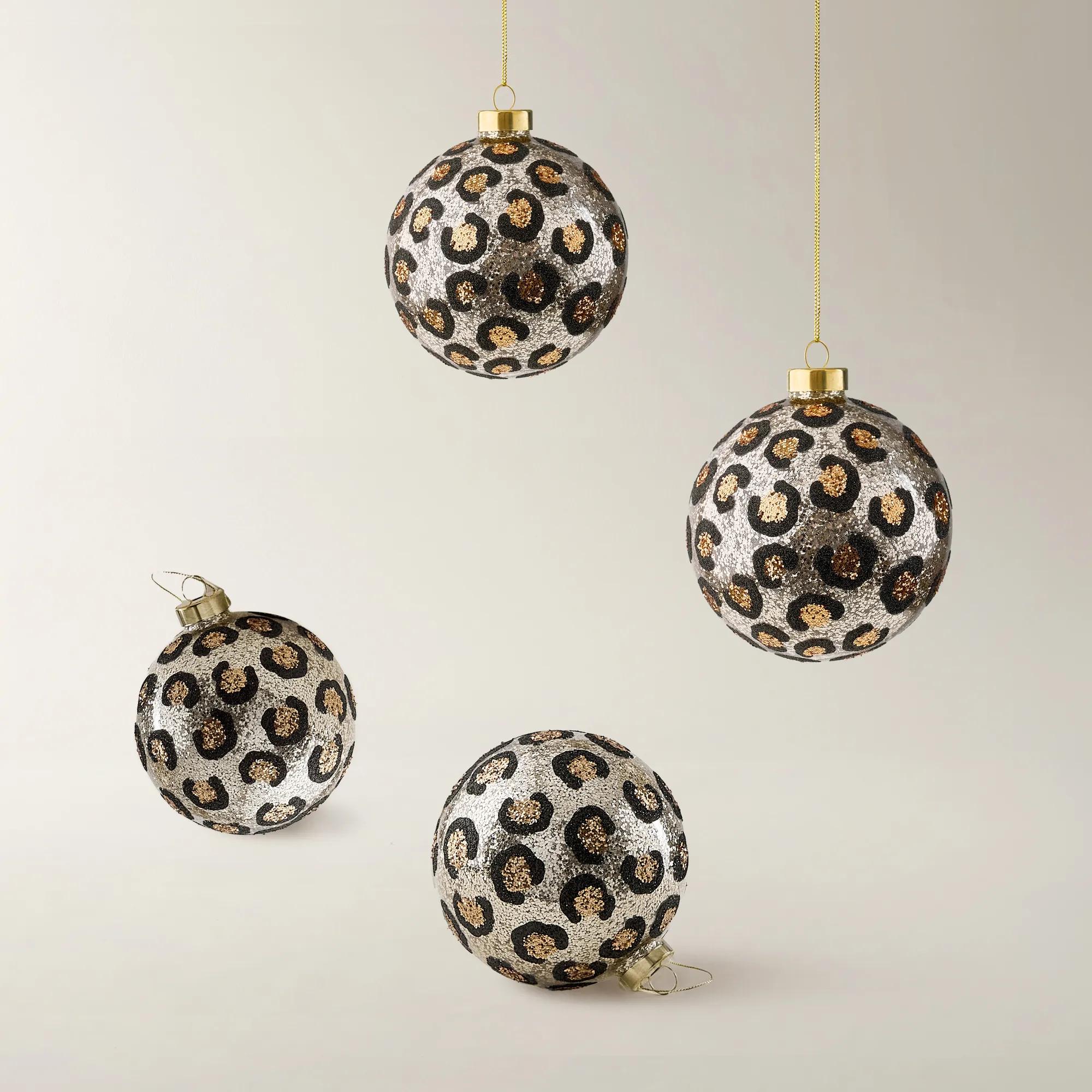 Leopard Print Glitter Ornament