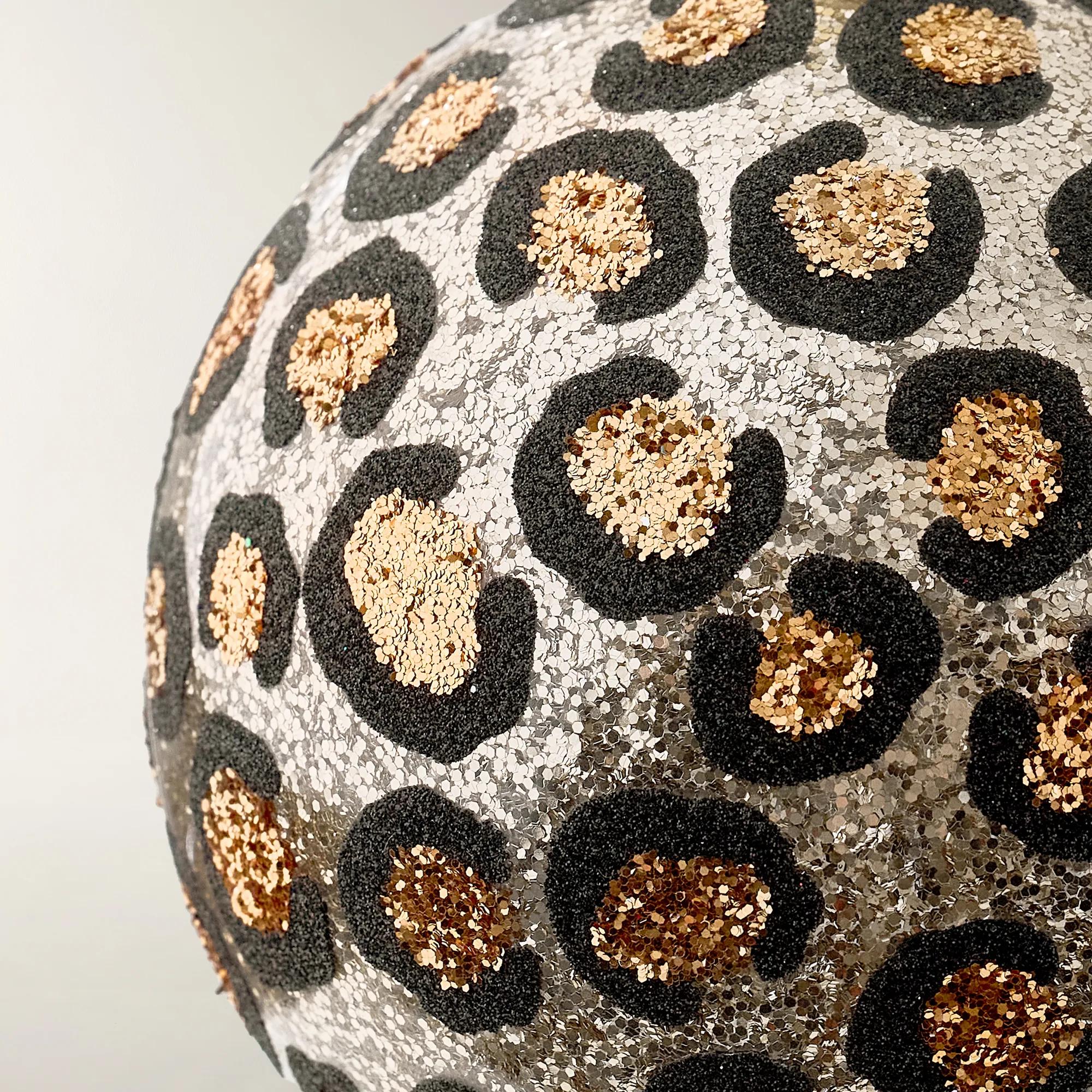 Leopard Print Glitter Ornament