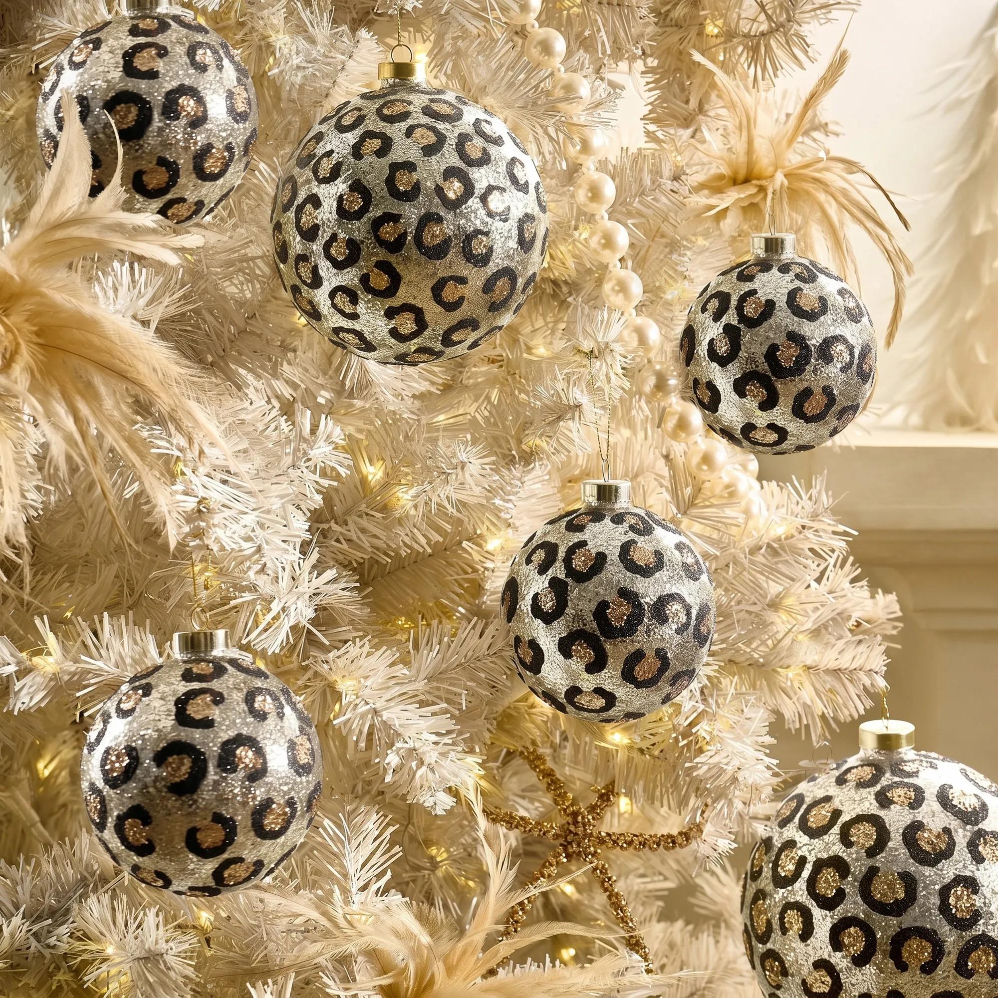 Leopard Print Glitter Ornament