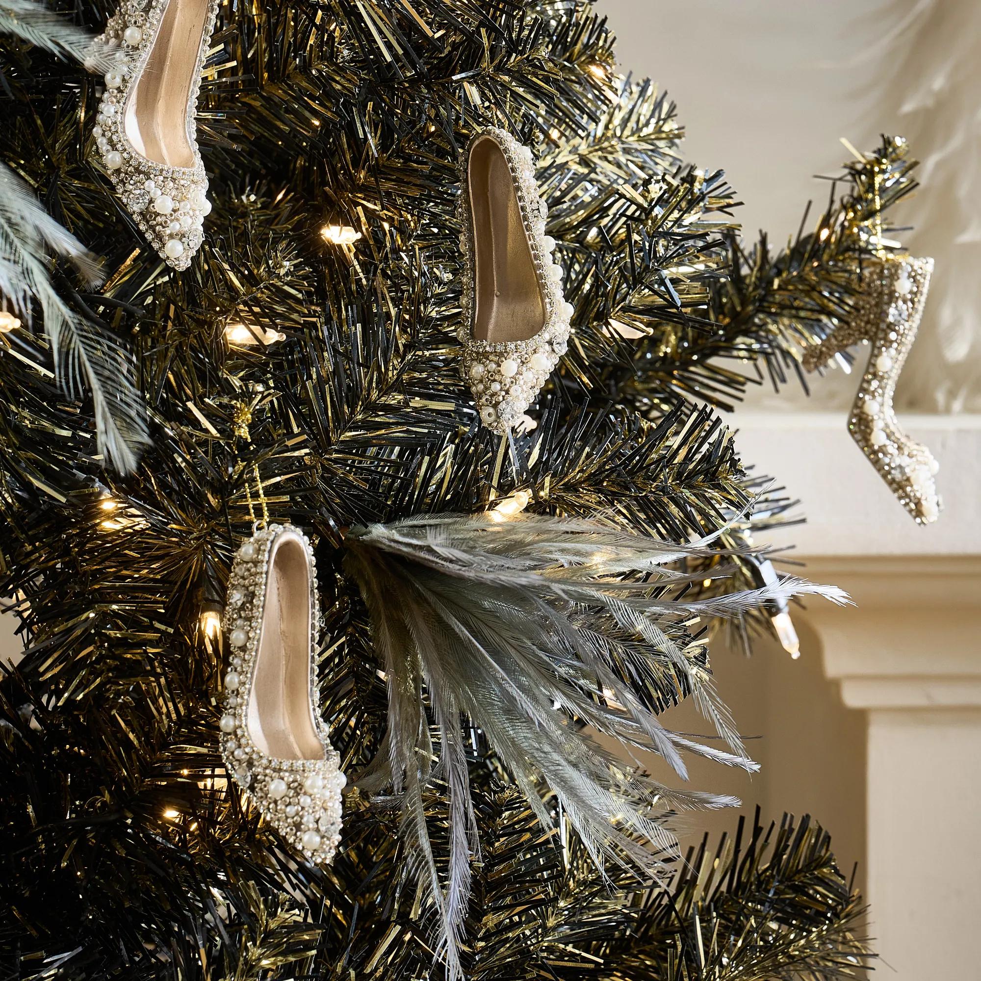 Embellished High Heel Ornament - Set of 4
