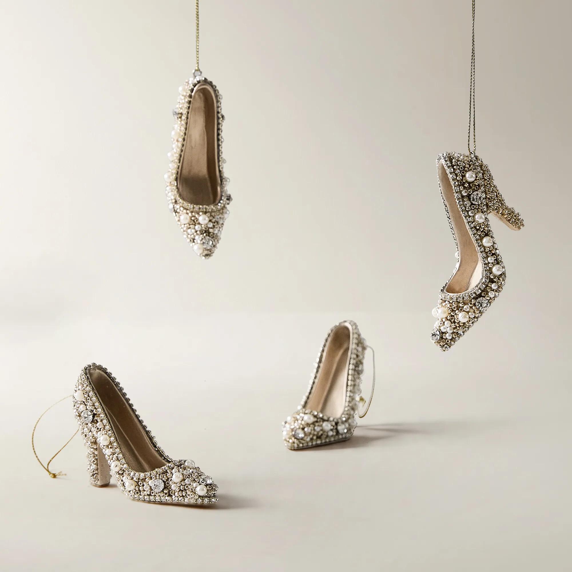 Embellished High Heel Ornament - Set of 4