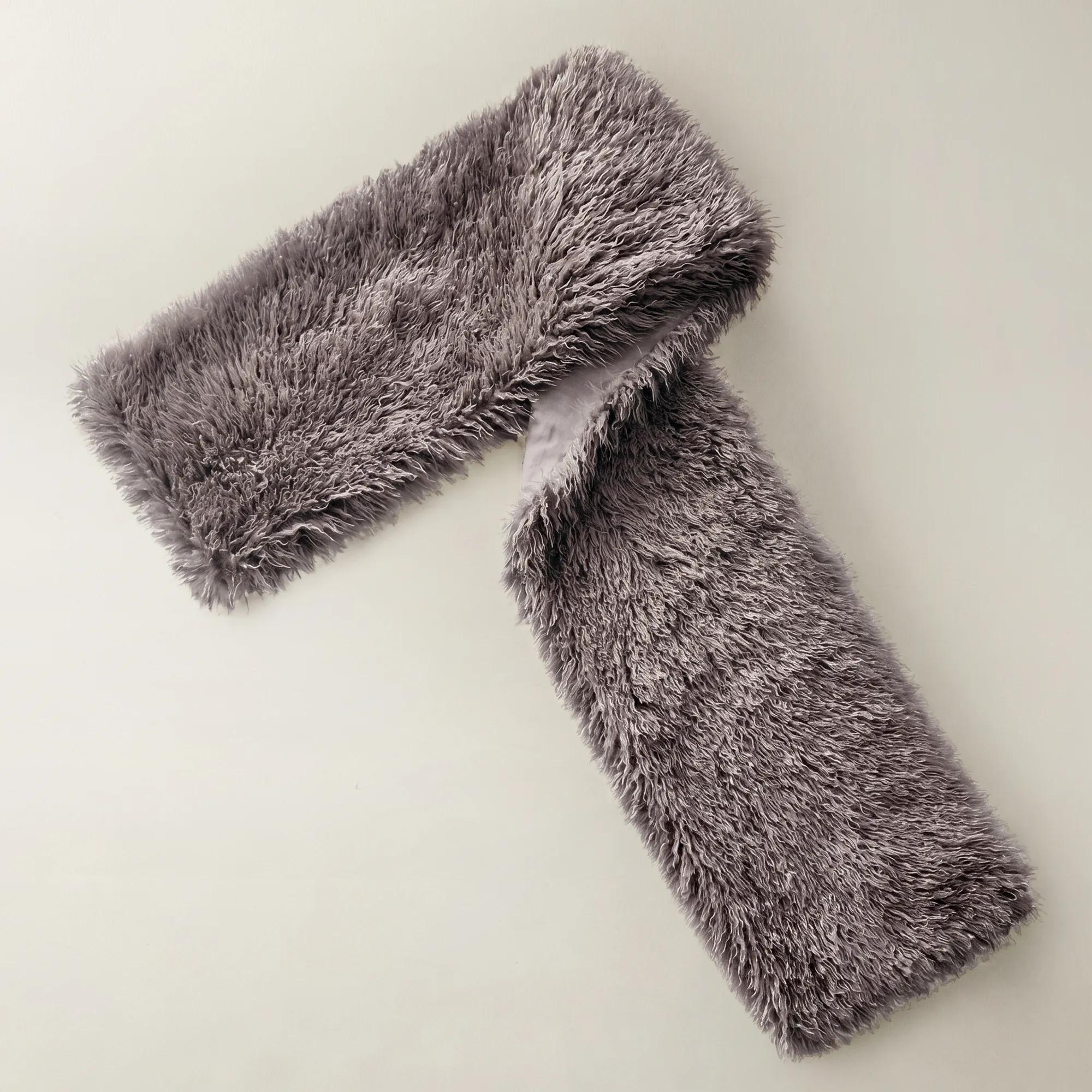 Micah Faux Mongolian Runner 108" - Smoked Plum