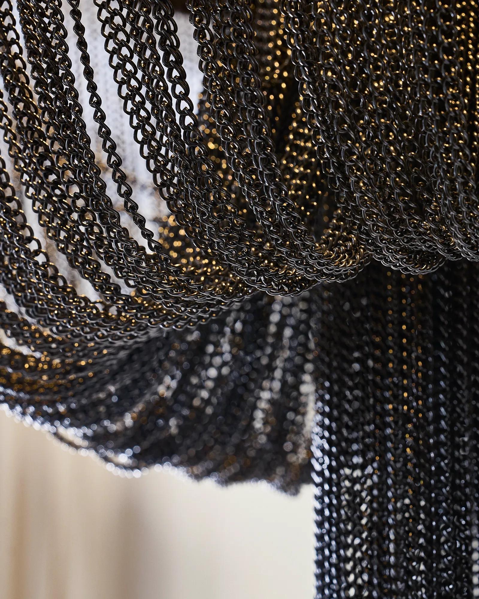 Ruelle Chain Chandelier 41"H - Graphite
