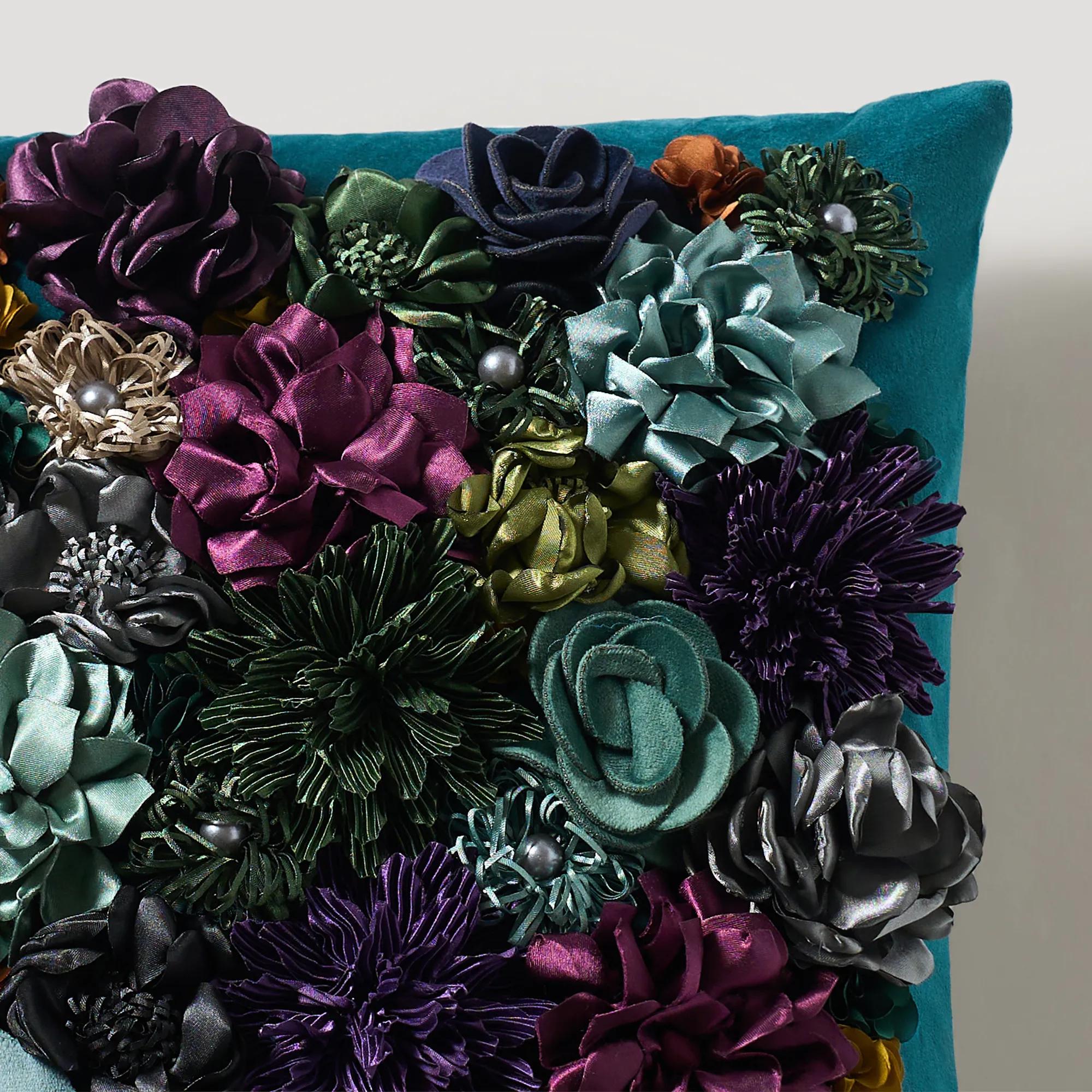 Posy Pillow 18" -  Cerulean