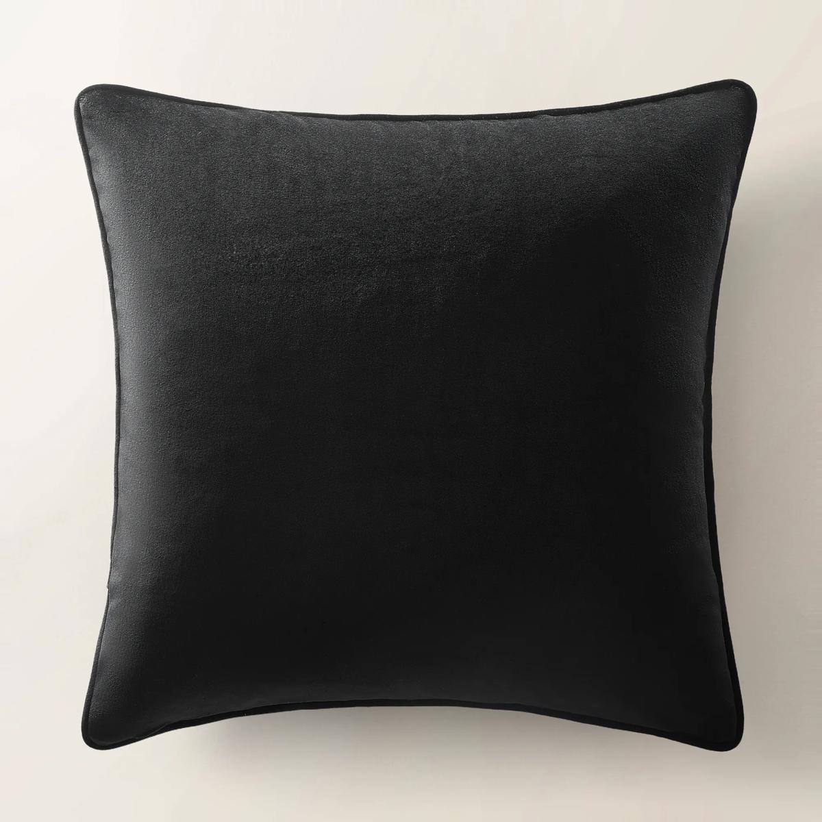 Nutcracker Embroidered Black Velvet Holiday Pillow 20" x 20"