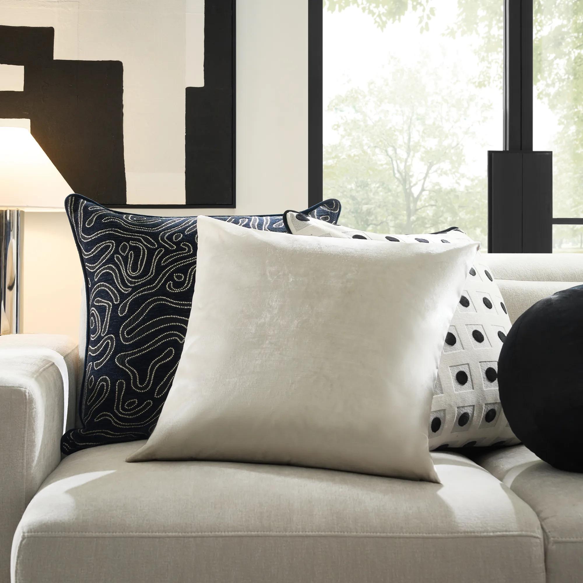 Glisten Velvet Pillow 22" - Silver