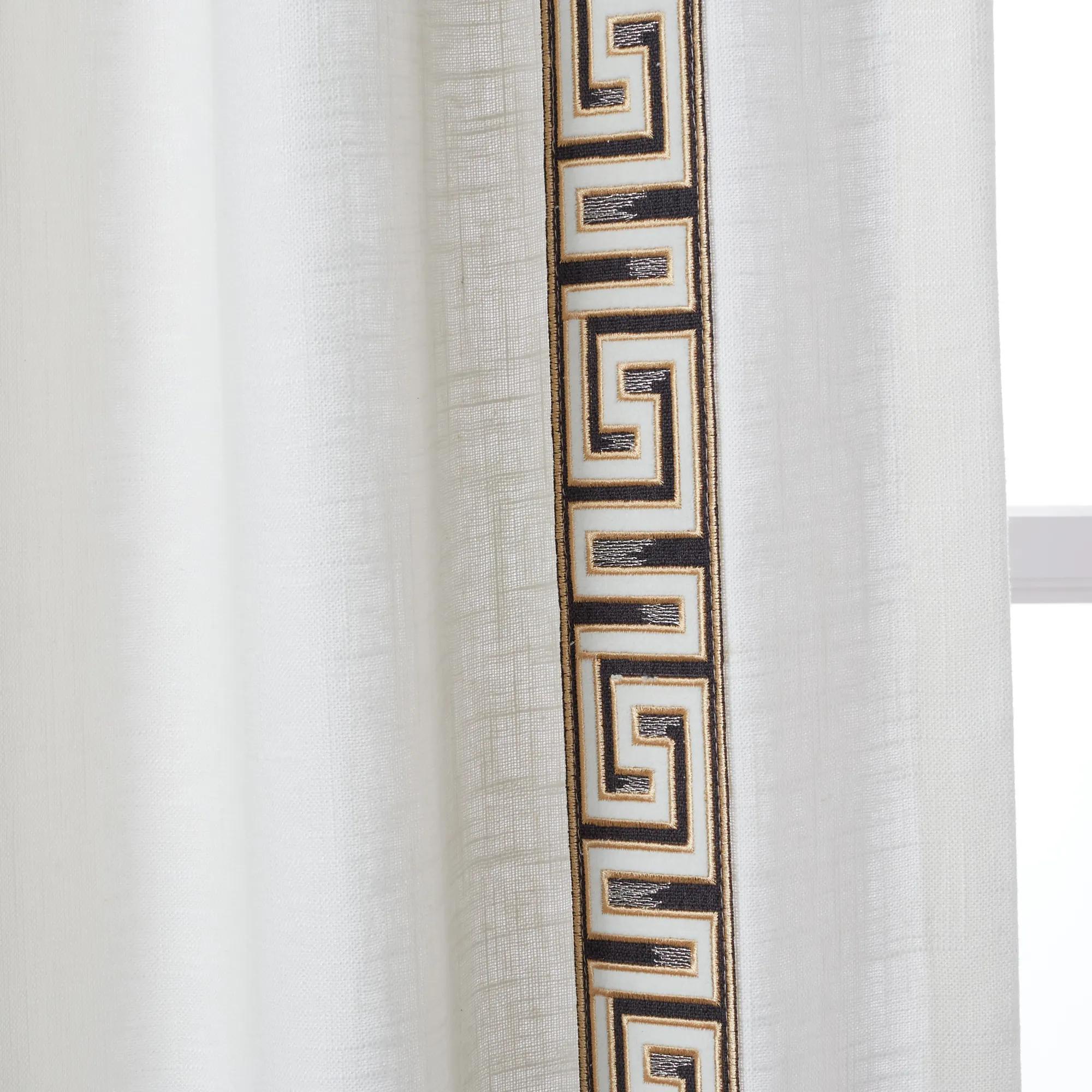 Chloe Velvet Greek Key Curtain - Custom