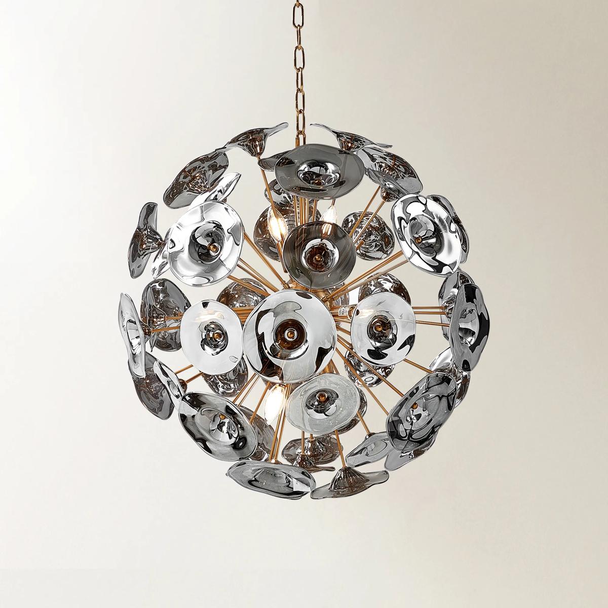 Tinslee Glass Chandelier - Smoke