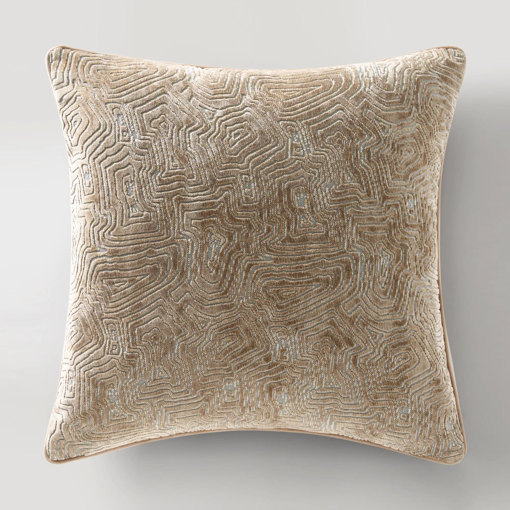Geode Velvet Pillow 22" - Tan