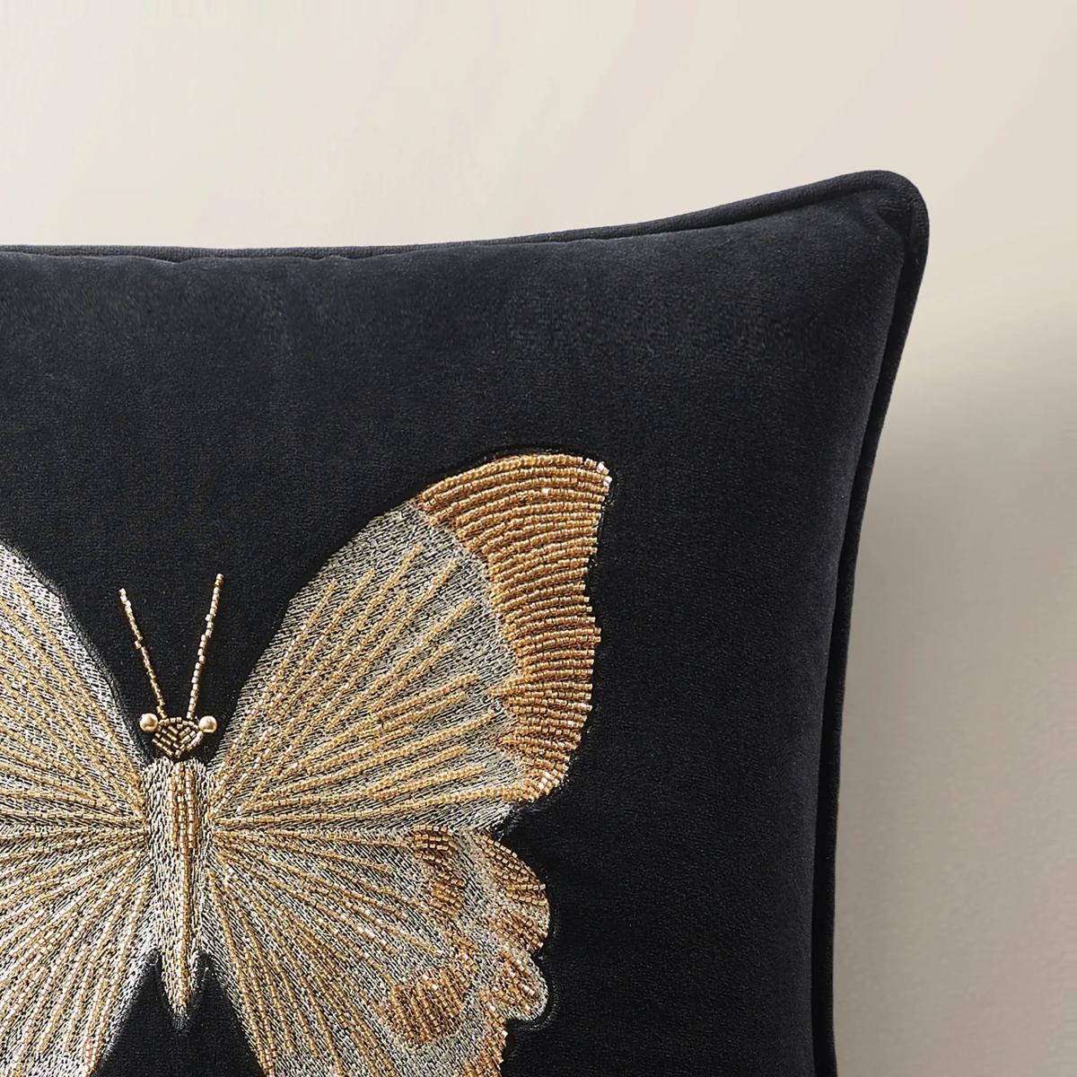 Bella Beaded Butterfly Pillow 20"