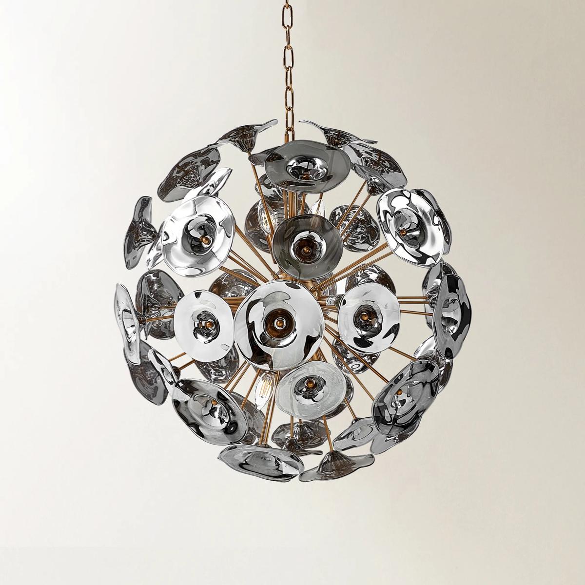 Tinslee Glass Chandelier - Smoke