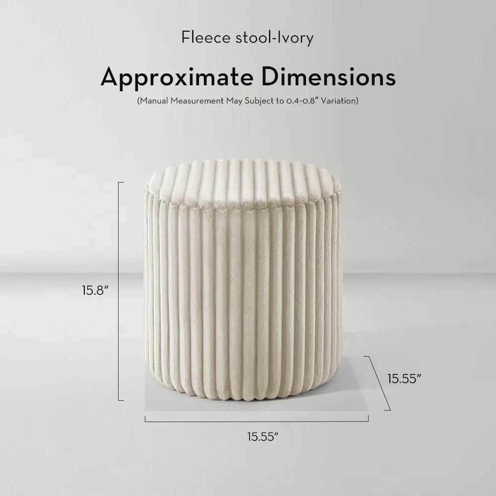Fleece Stool - Ivory