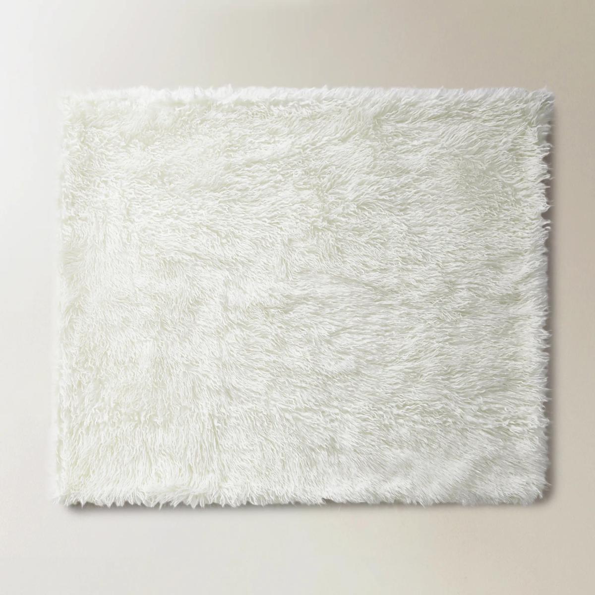 Micah Faux Mongolian Throw 50" x 60" - Ivory