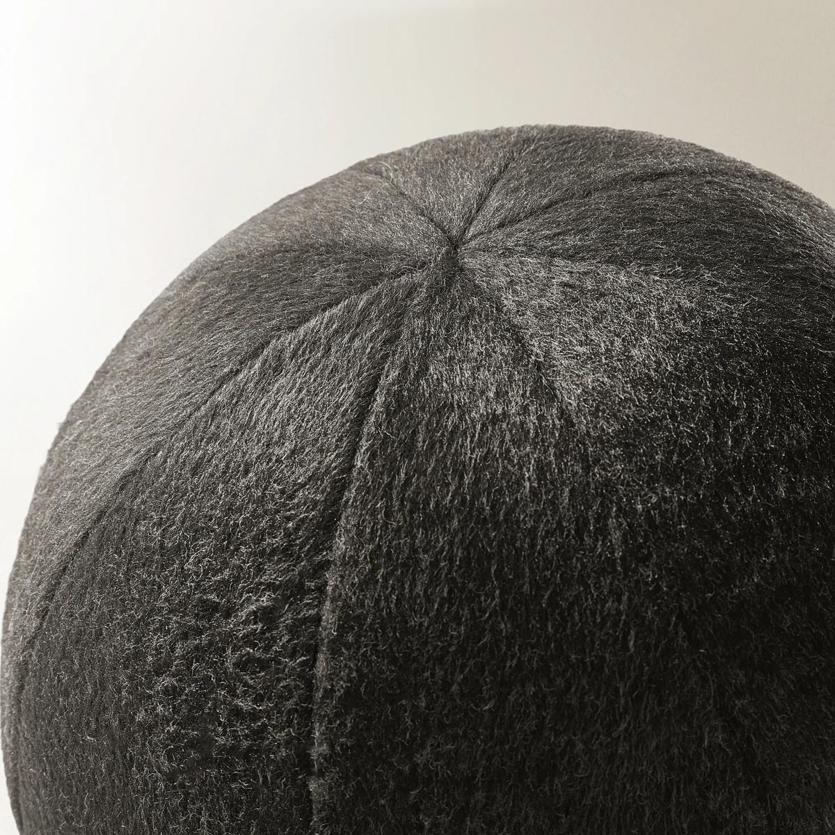 Maeve Felted Wool Ball Pillow 12" - Warm Charcoal