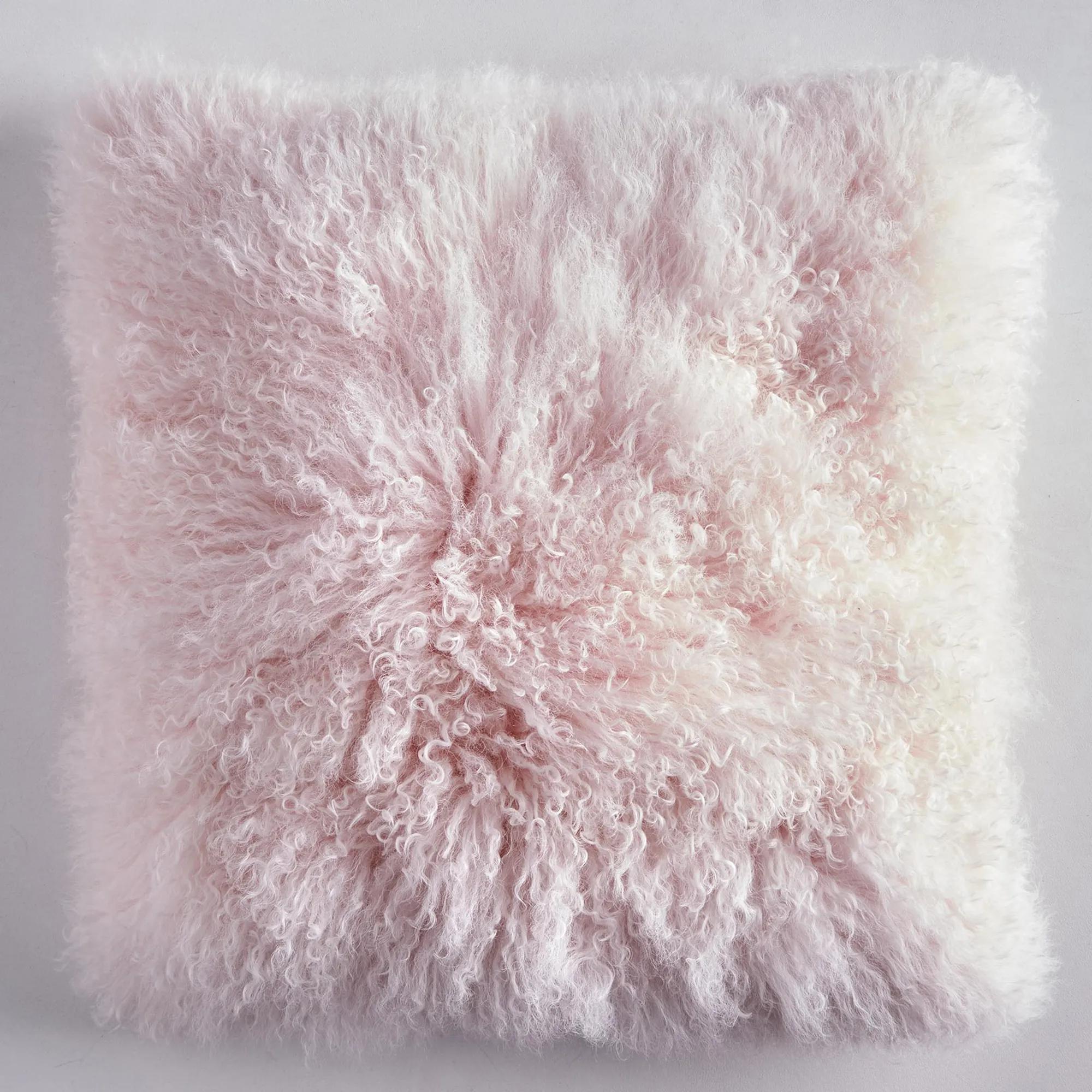 Mia Mongolian Pillow 22" - Blush