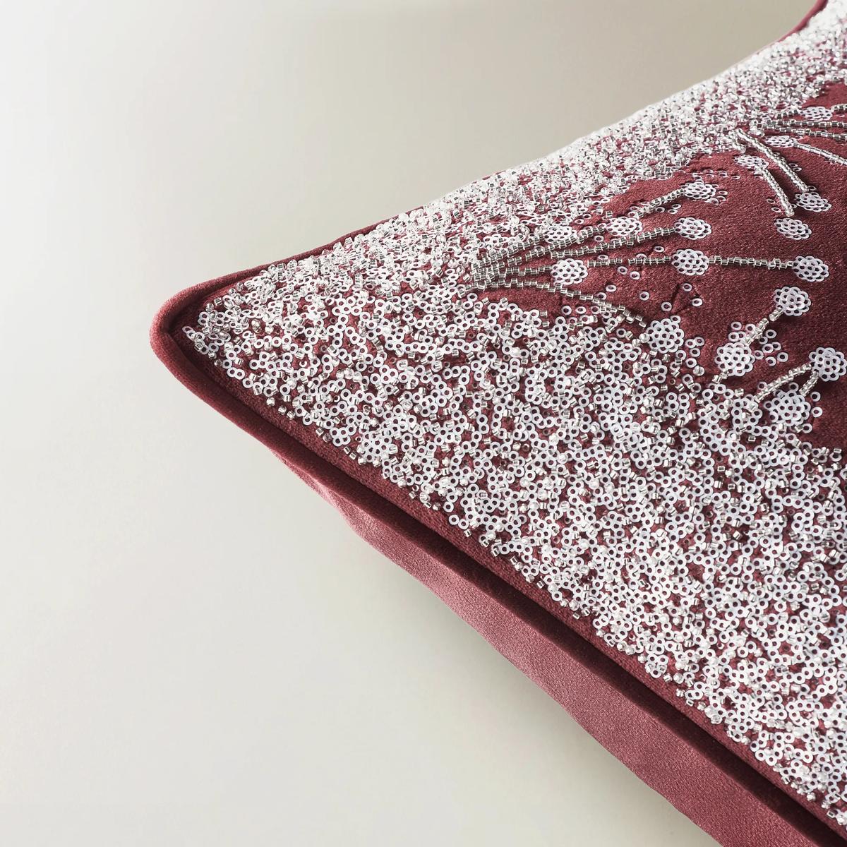 Grace Holiday Pillow 20" - Burgundy