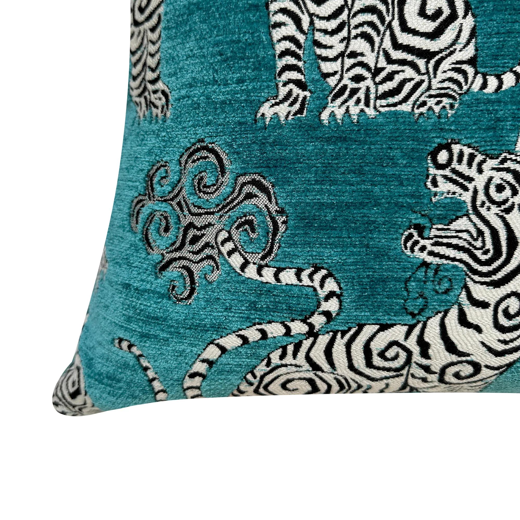 Tigress Pillow 20" - Teal