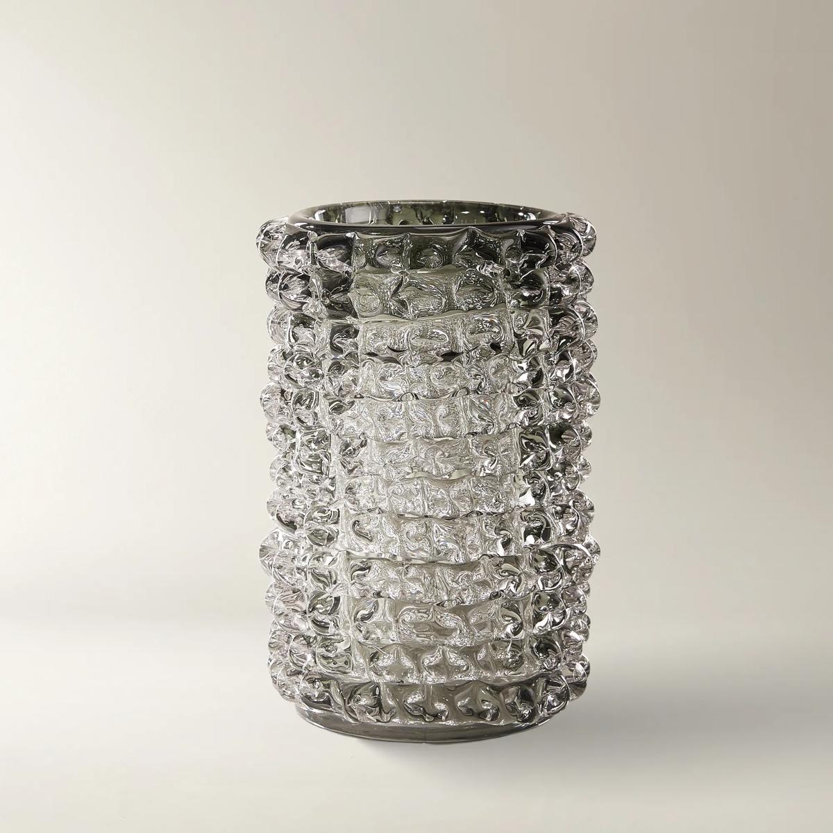 Laurel Glass Vase - Large Graphite