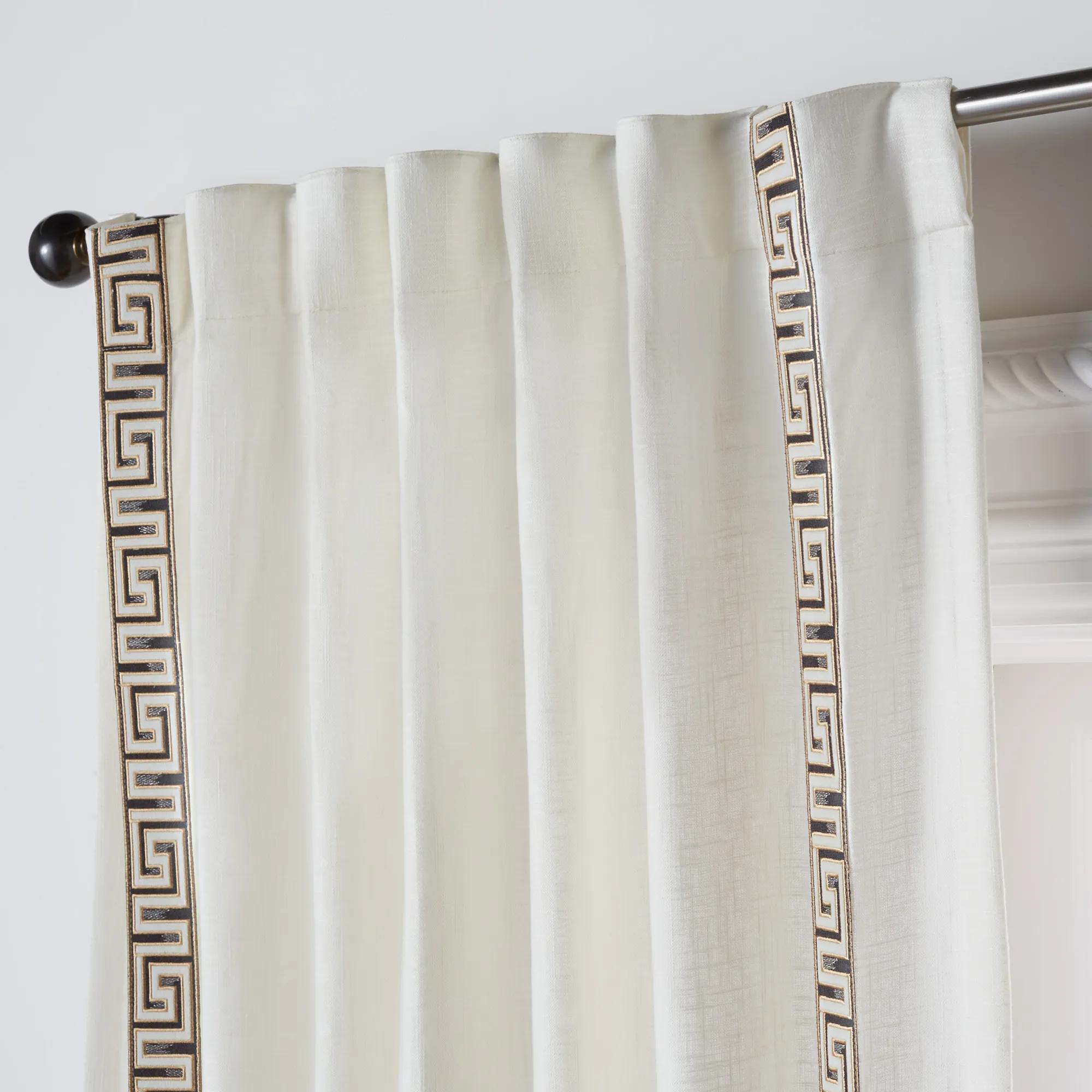 Chloe Velvet Greek Key Curtain - Custom