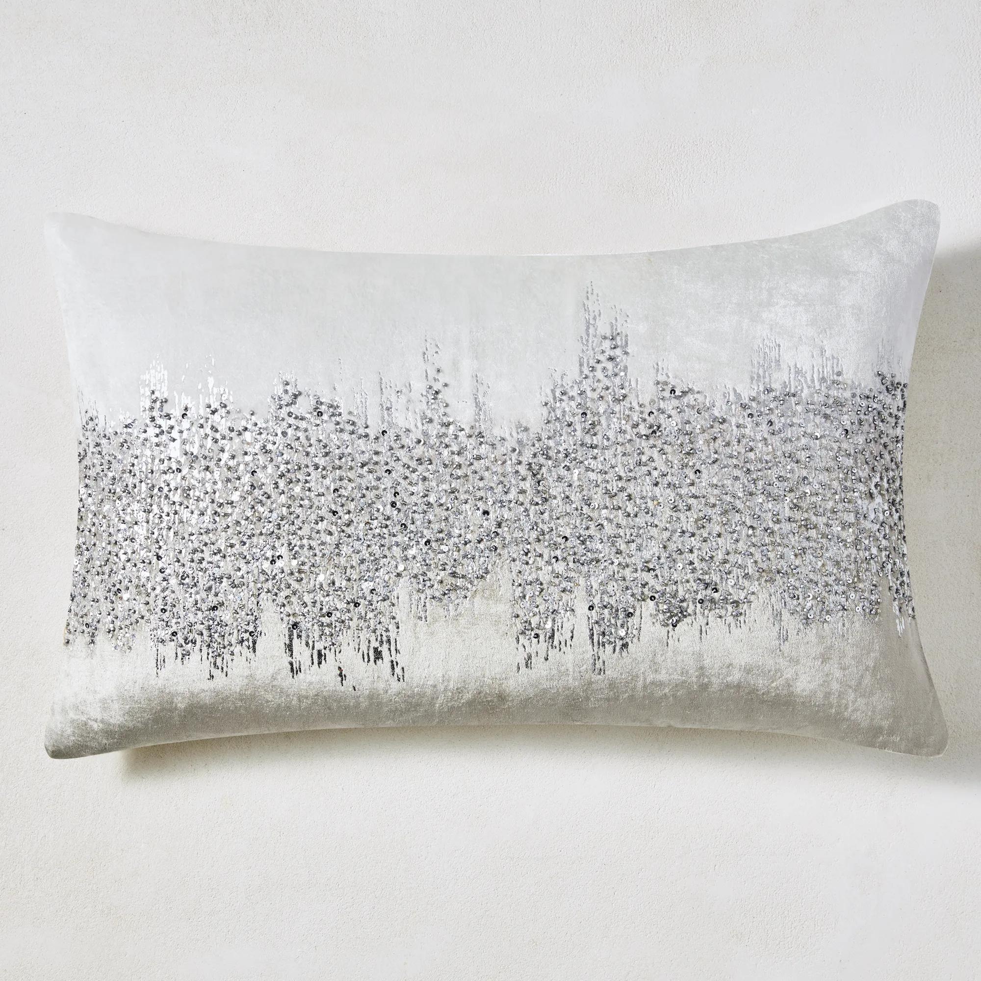 Joie De Vivre Lumbar Pillow 16" x 26" - Grey