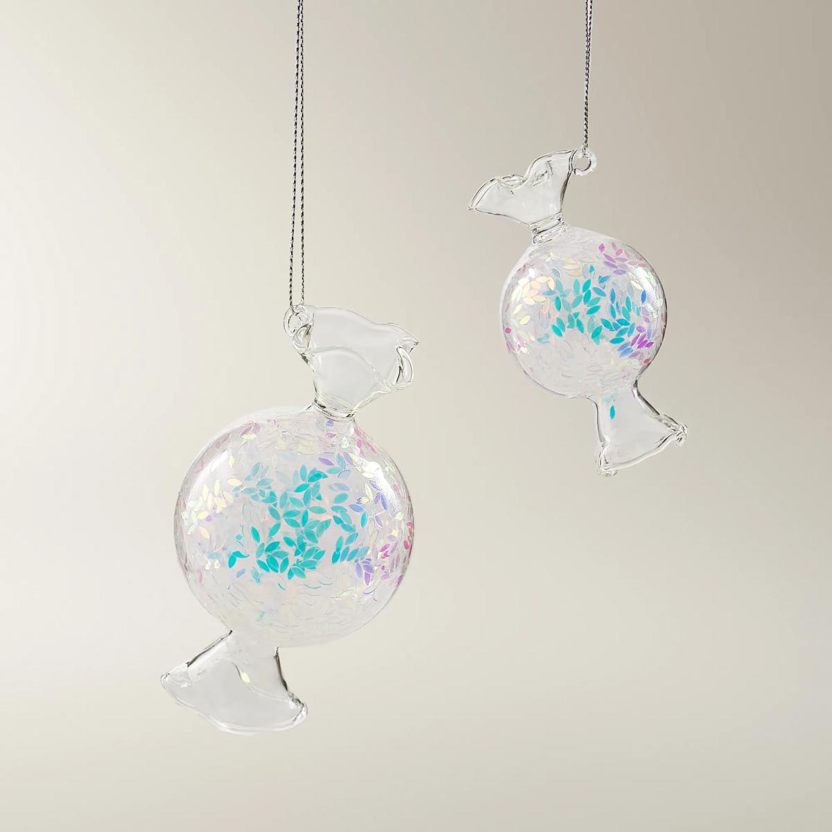 Iridescent Glass Candy Ornament - Set of 4