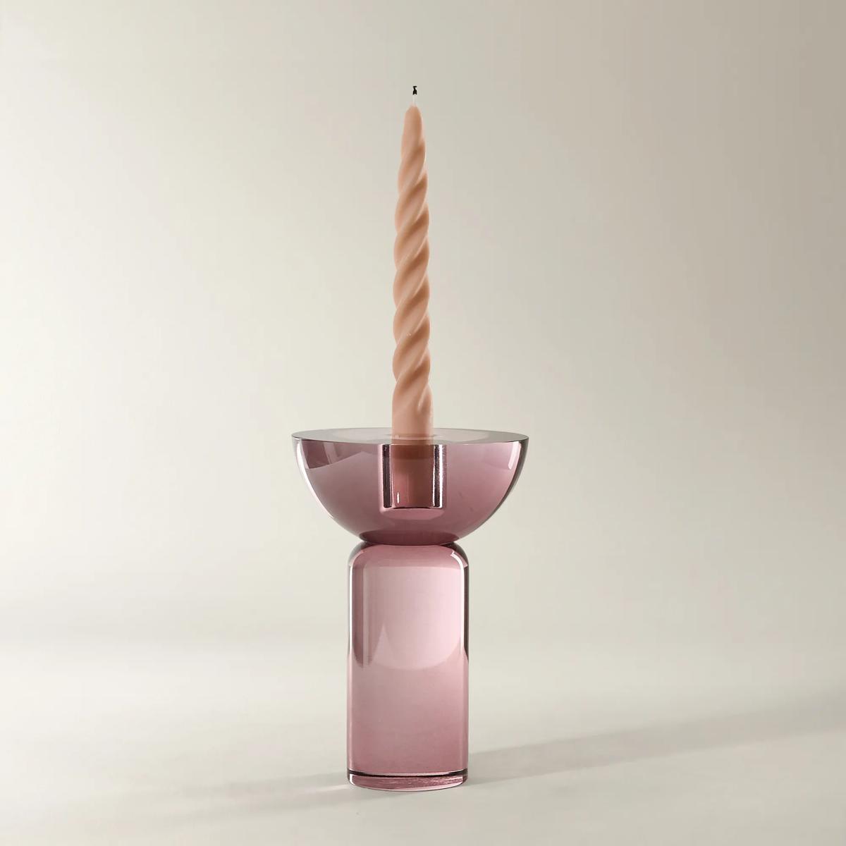 Rose' Crystal Taper Holder