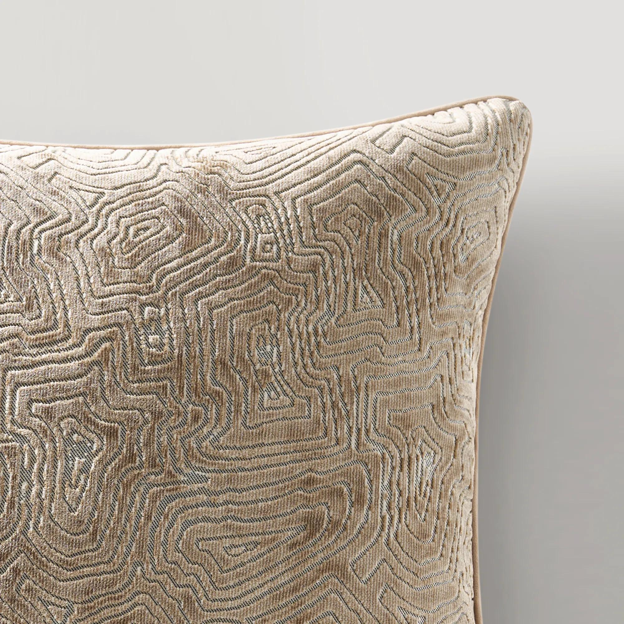 Geode Velvet Pillow 22" - Tan