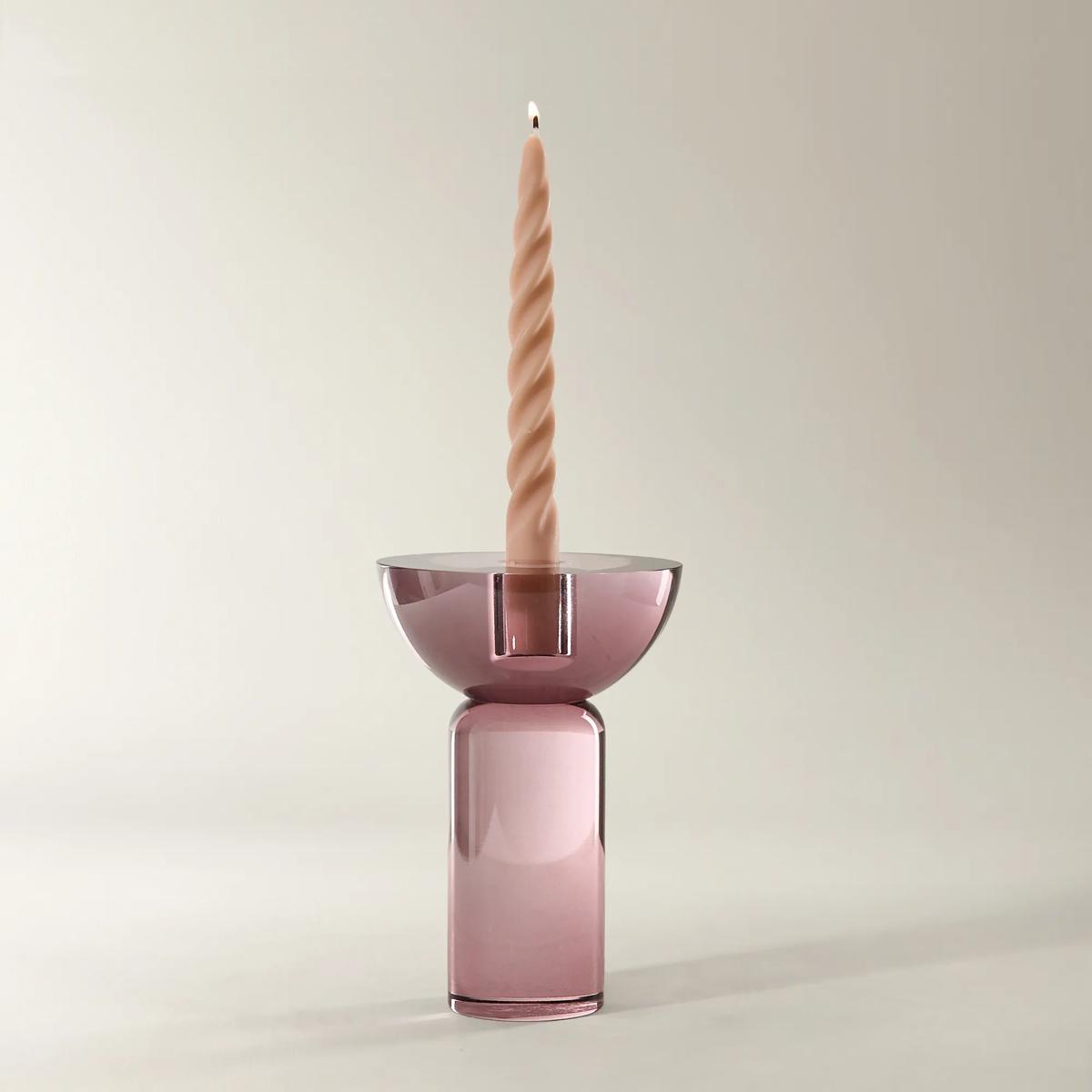 Rose' Crystal Taper Holder