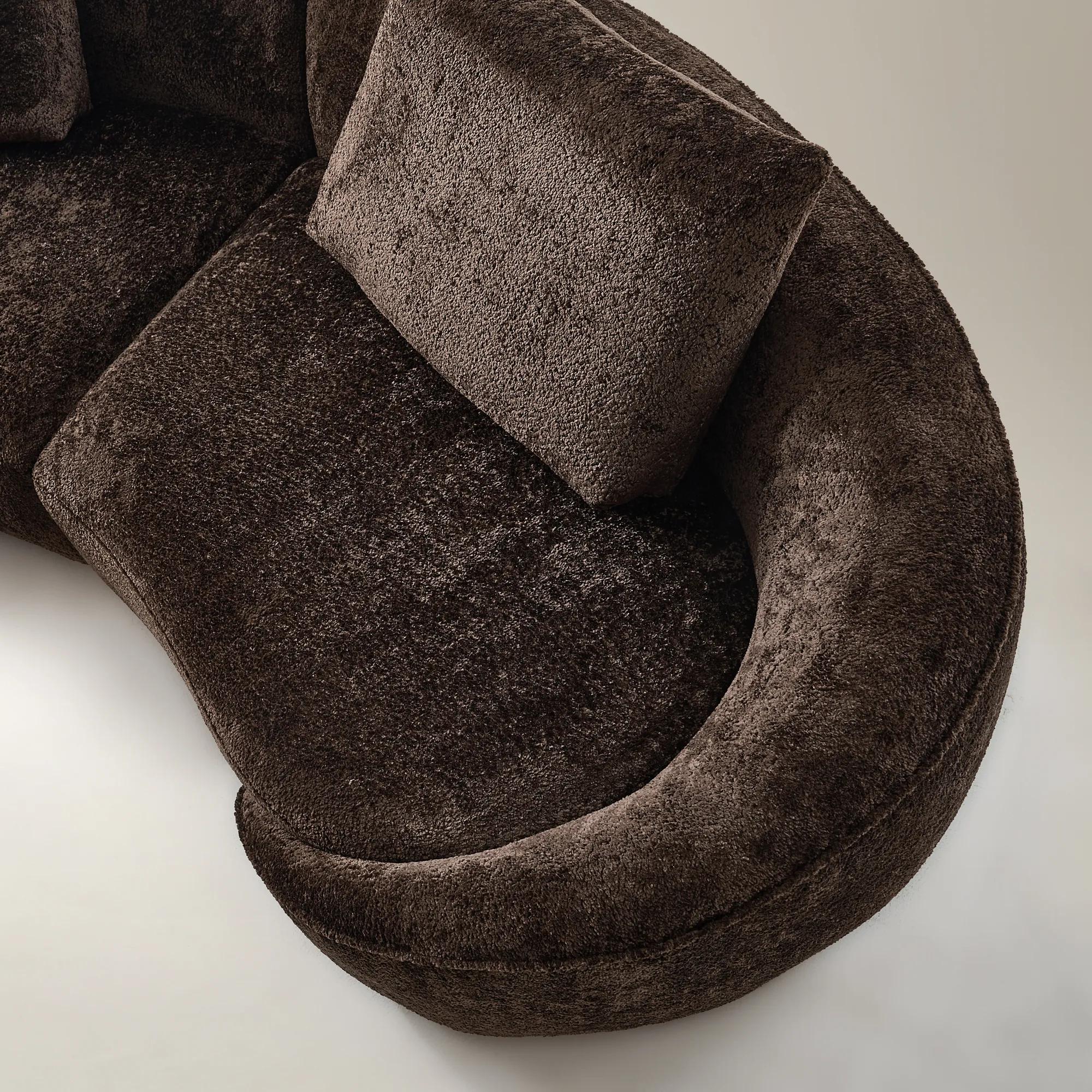 Irene 3-Piece Dark Chocolate Chenille Sectional Sofa
