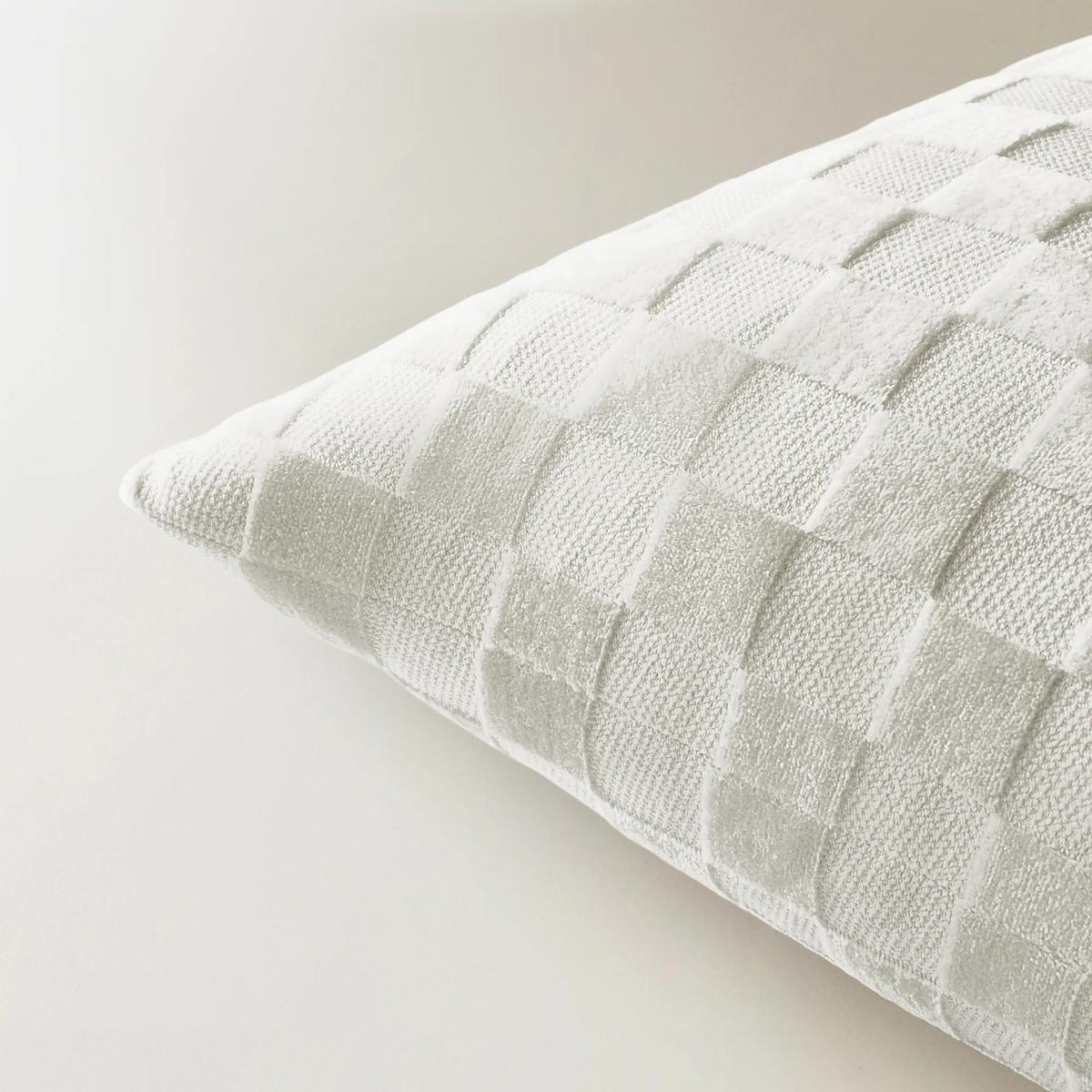Checker Velvet Pillow 22" - White