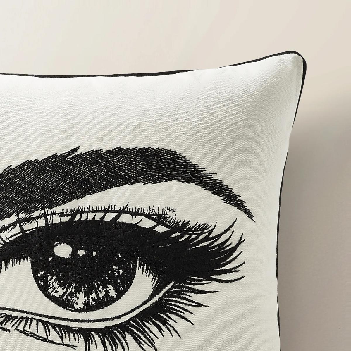 Demure Embroidered Pillow 22"