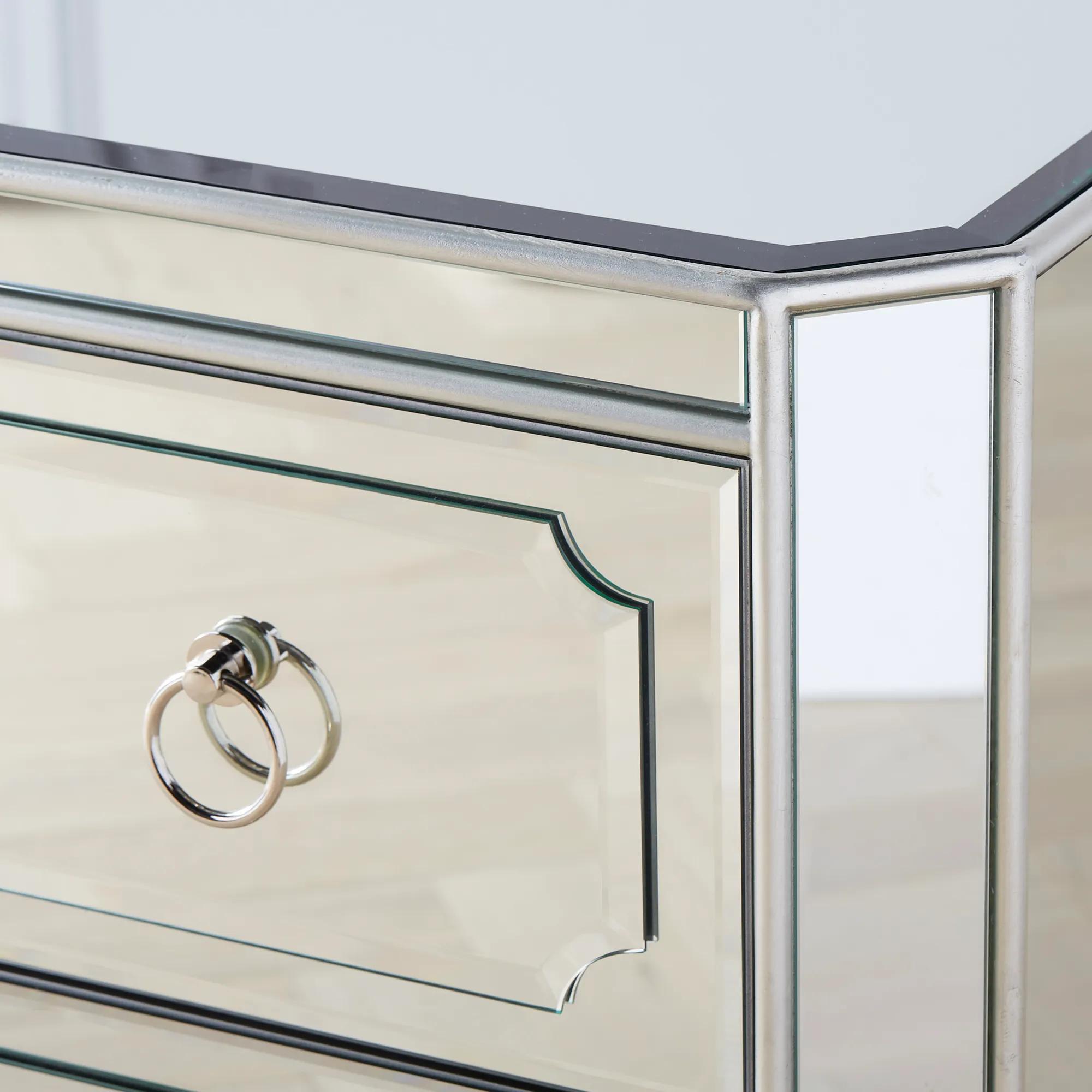 Simplicity Mirrored 5 Drawer Tall Chest
