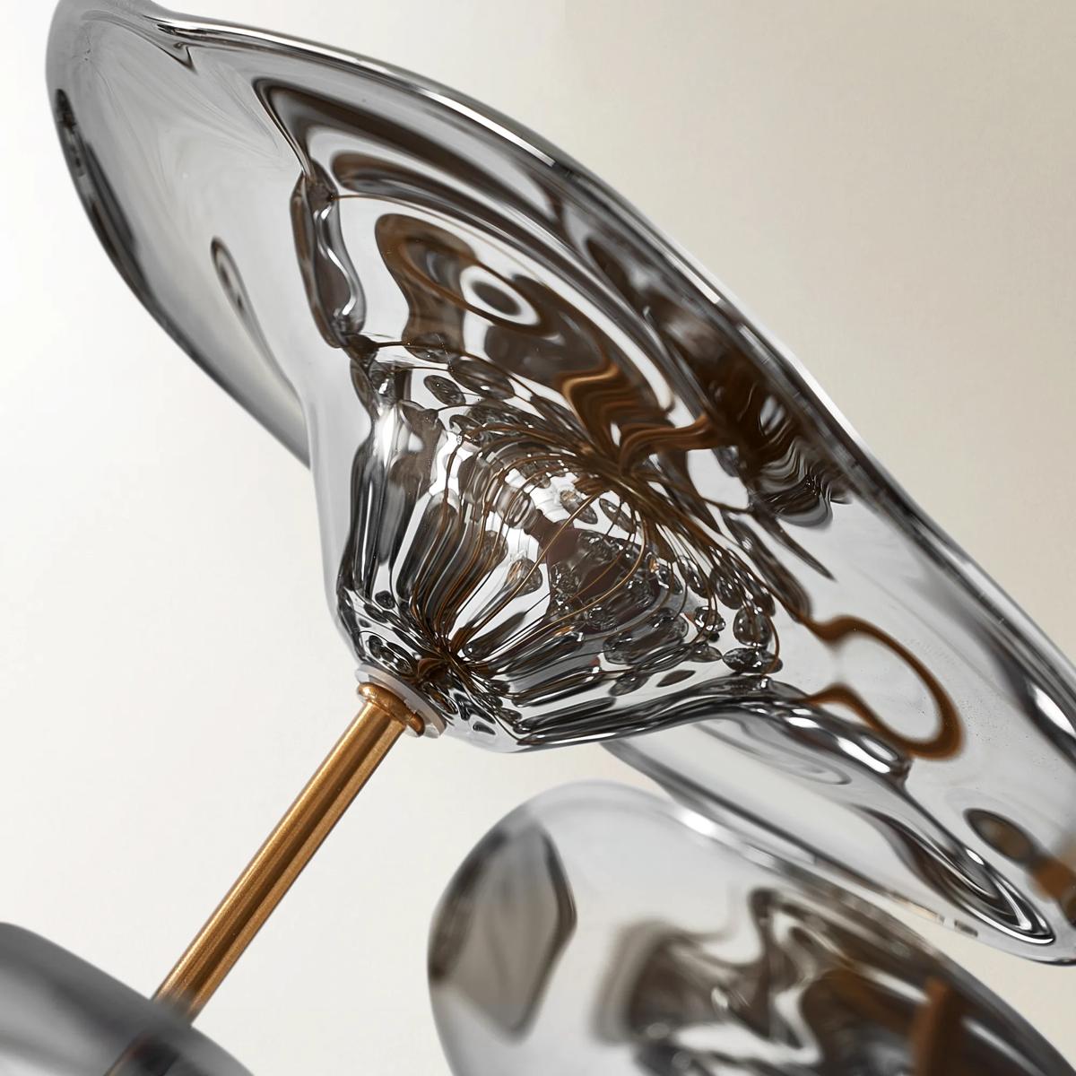 Tinslee Glass Chandelier - Smoke