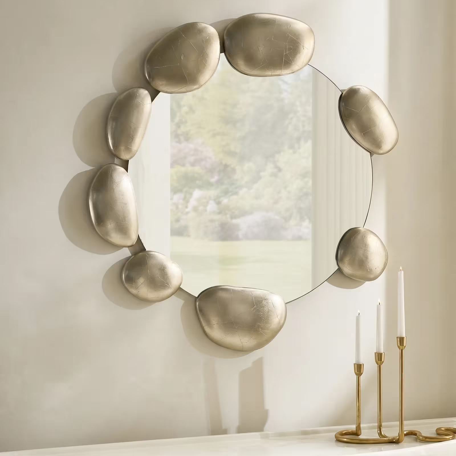 Pebbled Wall Mirror - Champagne