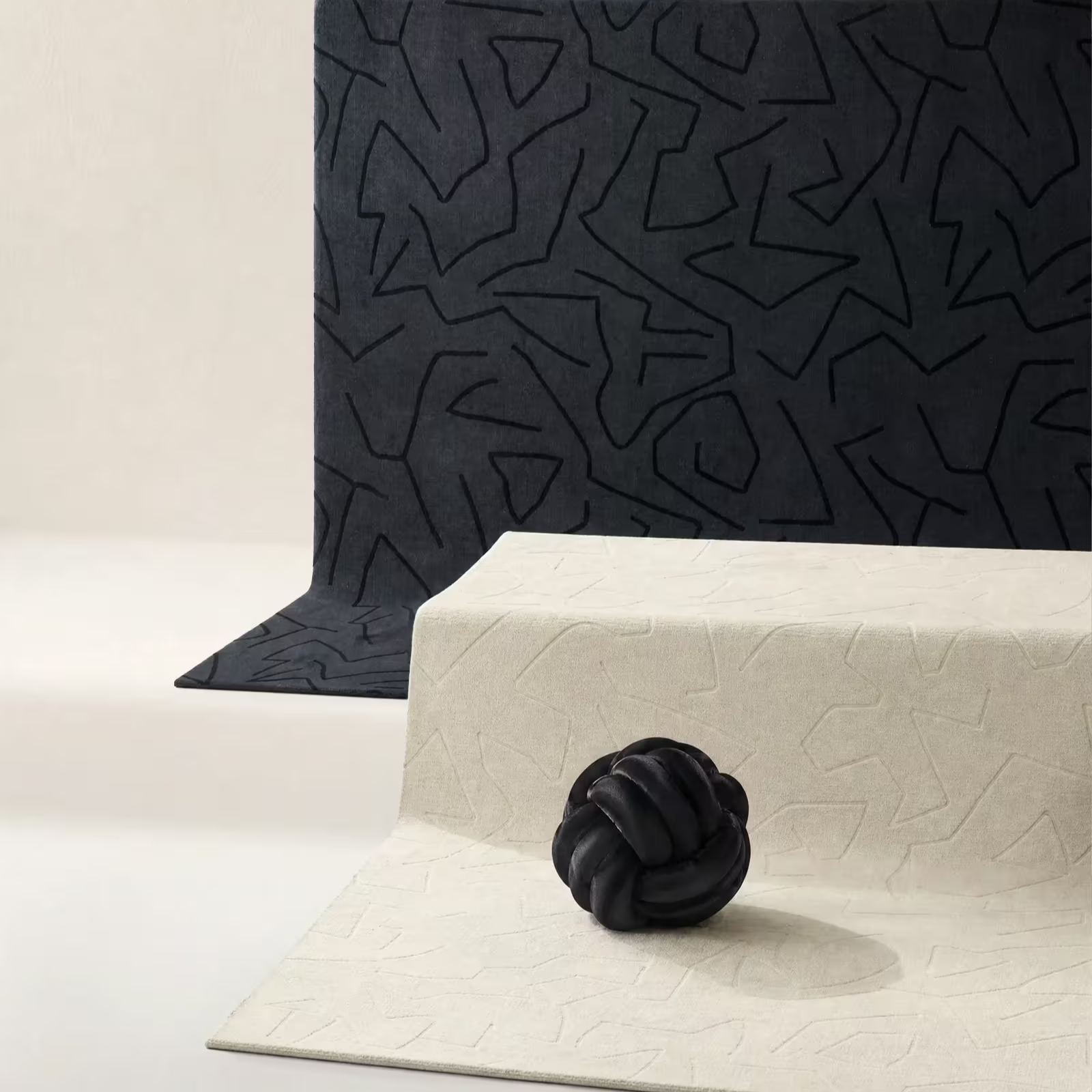 Neva Velvet Knot Pillow 11.75" - Black