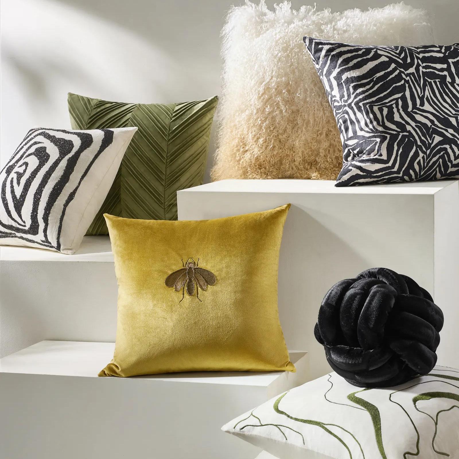 Lowry Pleated Velvet Pillow 22" - Rich Olive Green