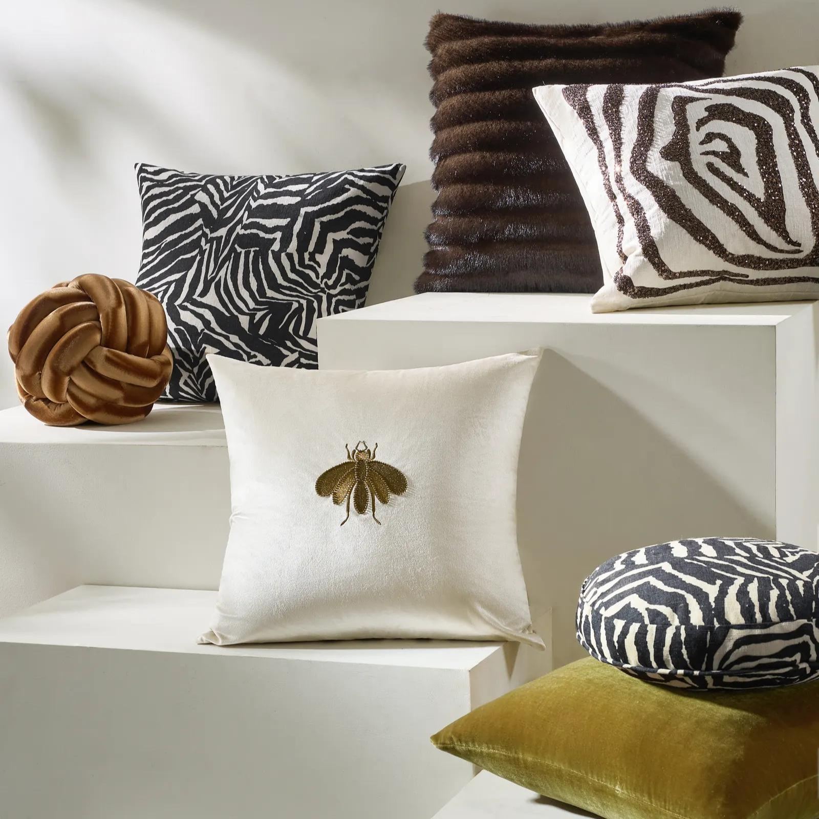 Chaska Channeled Fur Pillow 22" - Dark Chocolate Brown