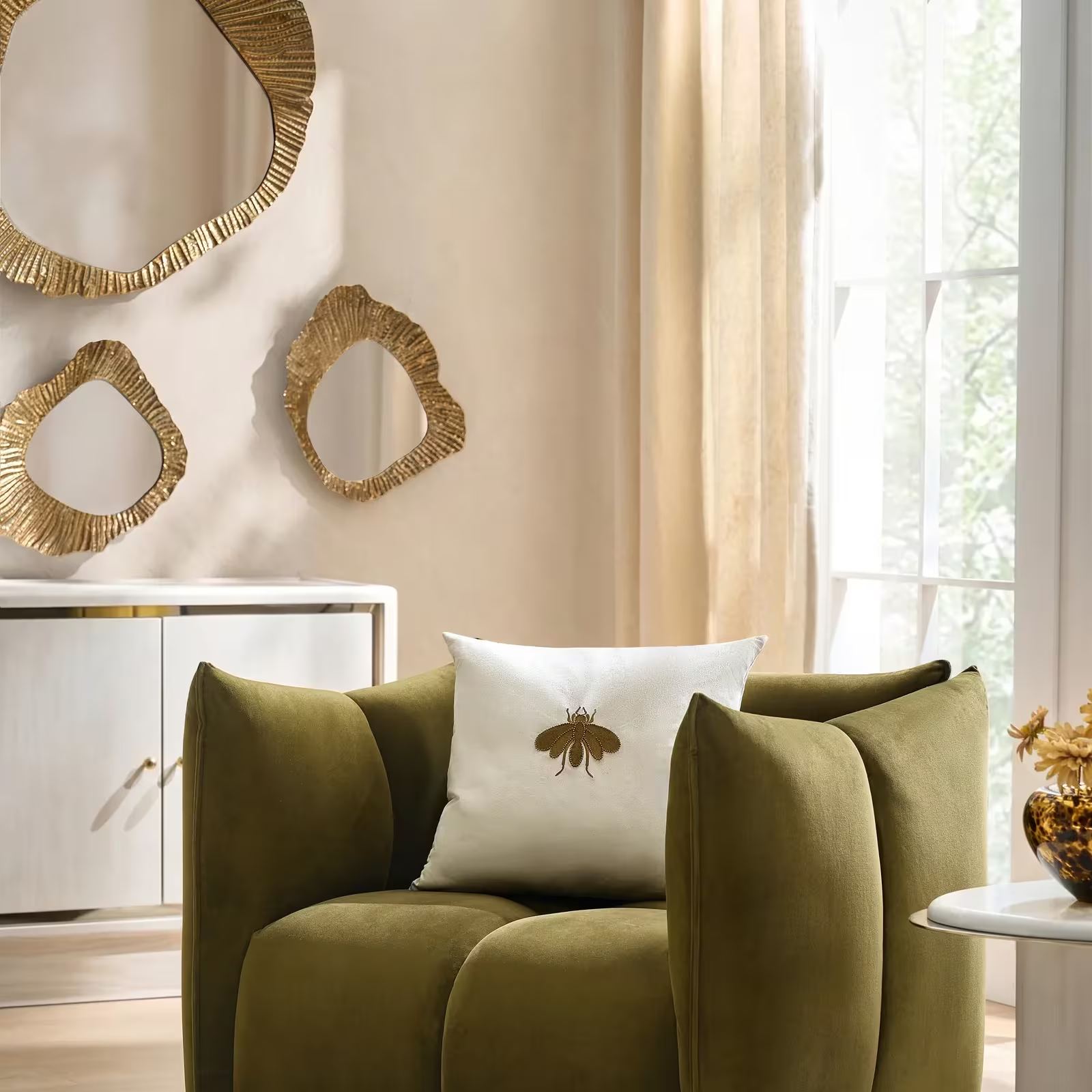 Anson Textured Curtain - Ivory
